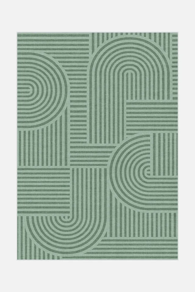 teppana-band-gr-n-teppich-waschbarer-design-teppich-gr-n-geometrisch image 1