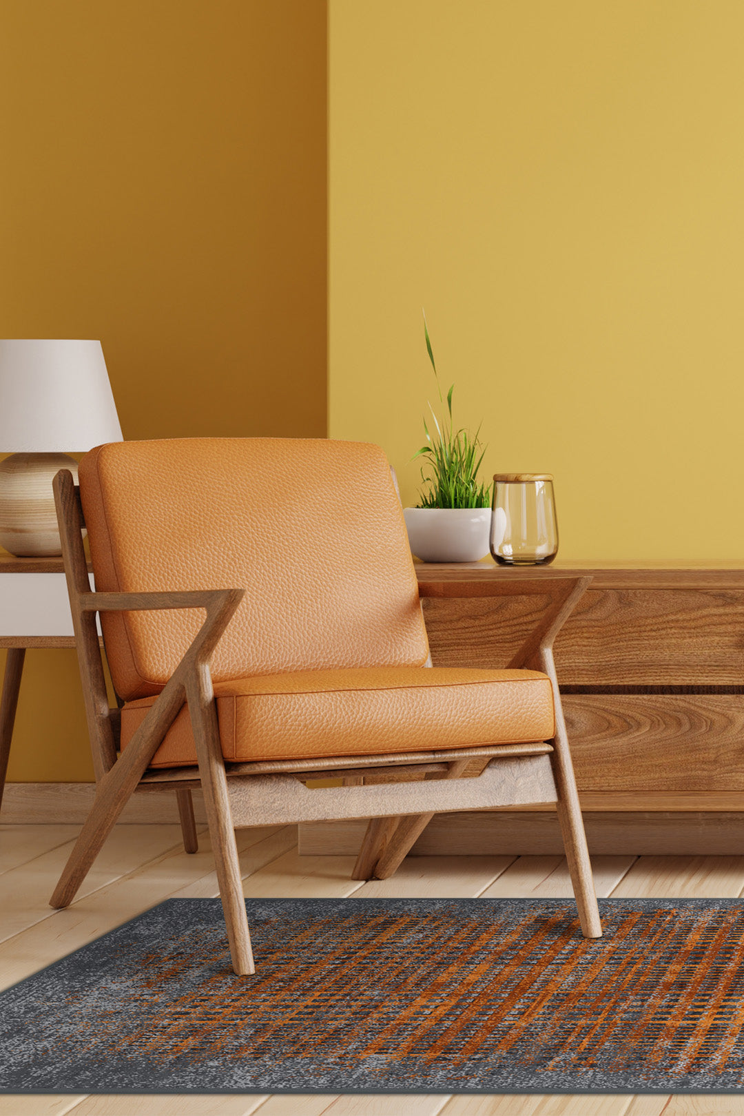 teppana-mika-calcit-teppich-waschbar-gelb-orange-grau image 8