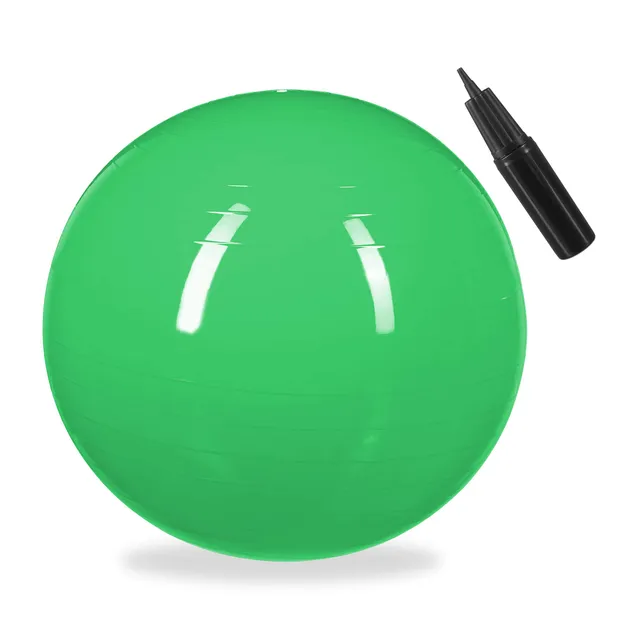 relaxdays-gymnastikball-65-cm-gr-n-mit-pumpe-sitzball-b-ro image 1