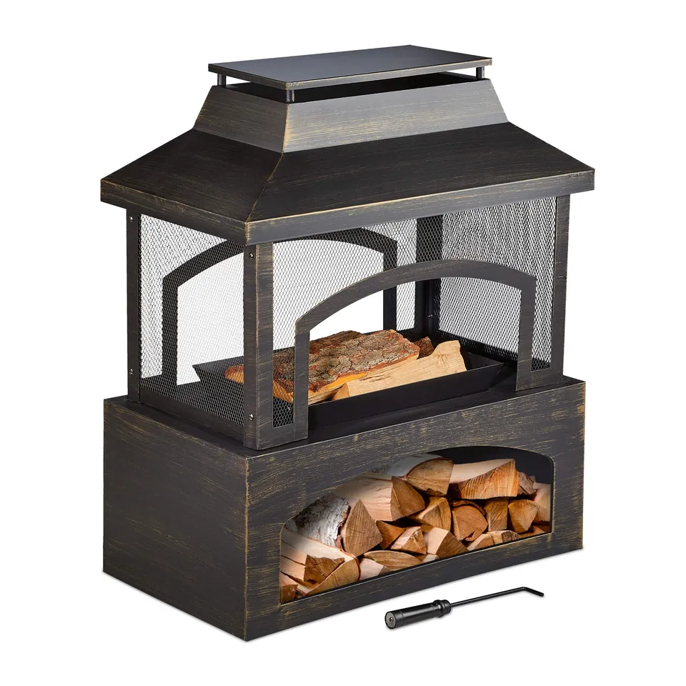 relaxdays-gartenkamin-stahl-terrassenofen-98x82x45-cm-schwarz image 1