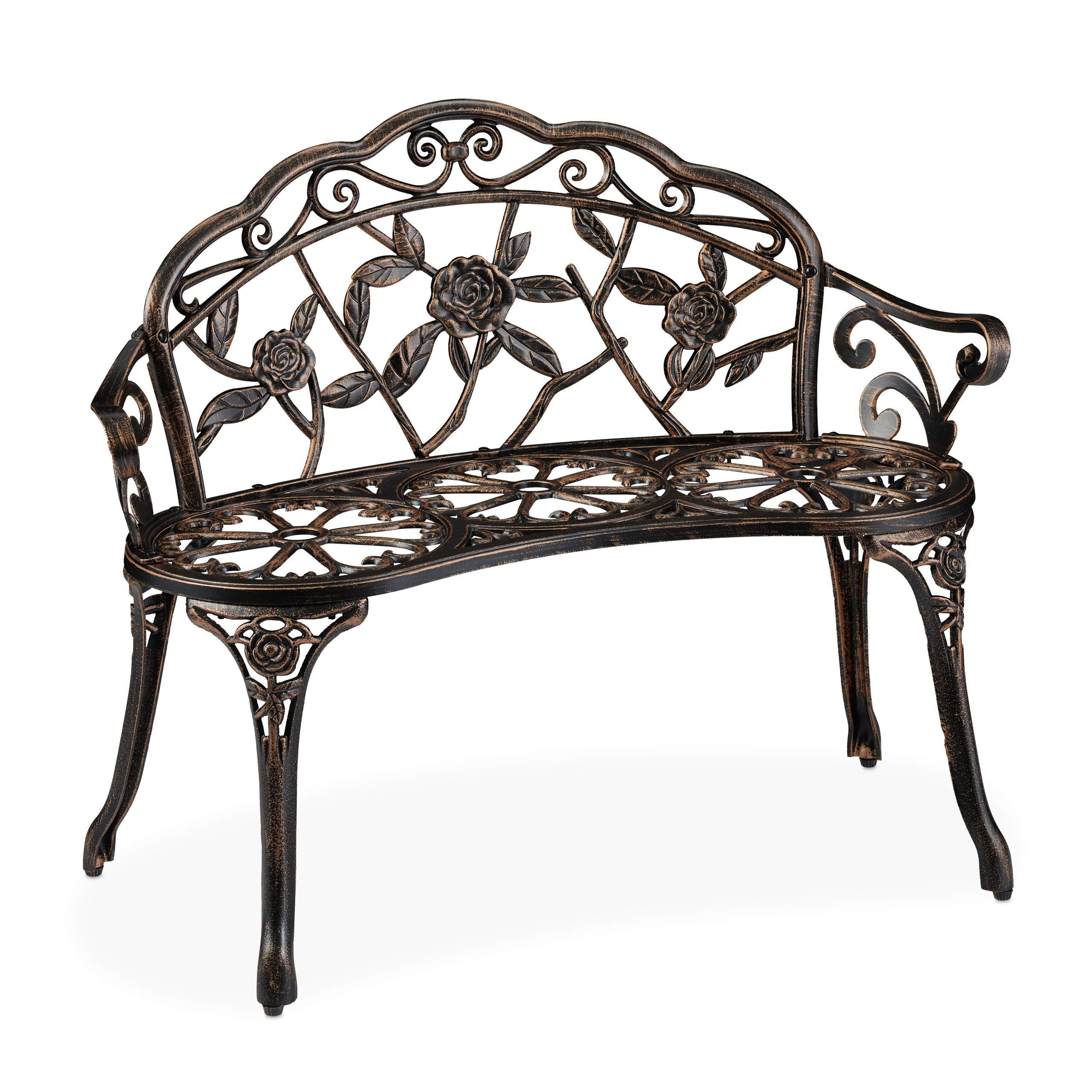 relaxdays-gartenbank-2-sitzer-78x99x52-cm-bronze-braun image 1