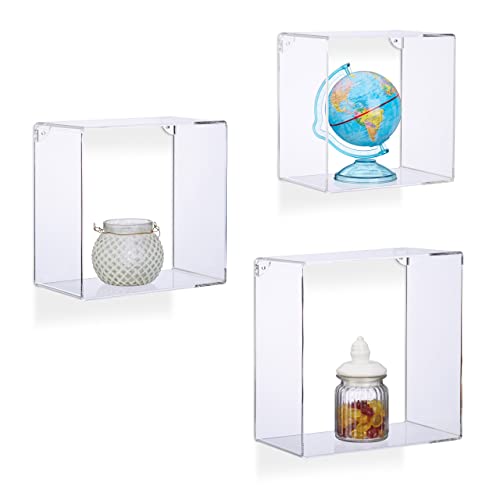 relaxdays-wandregale-acryl-3er-set-transparent-14-x-27-x-27-cm image 7