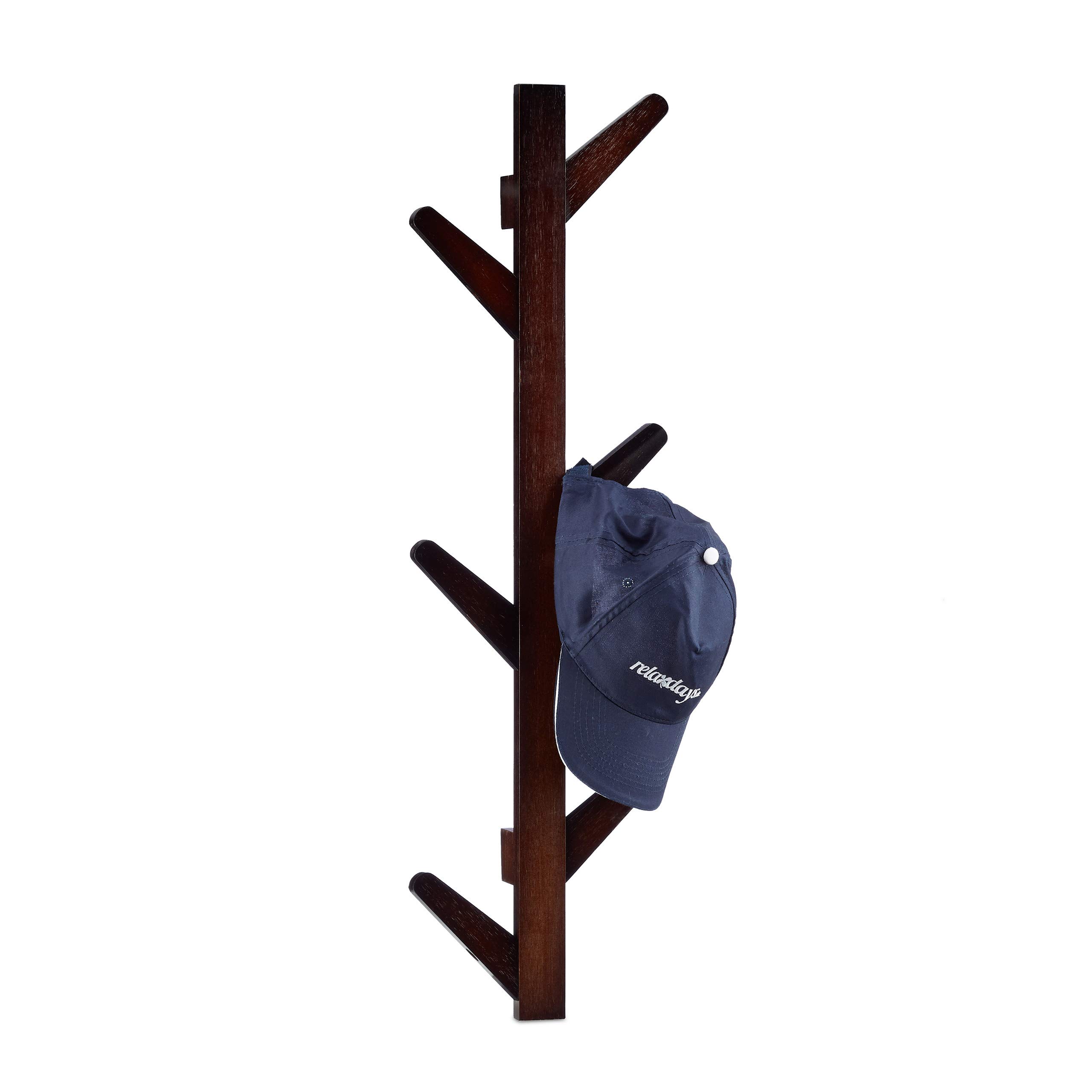 relaxdays-wandgarderobe-aus-bambus-mit-6-haken-78-x-22-x-7-cm-schokobraun image 1