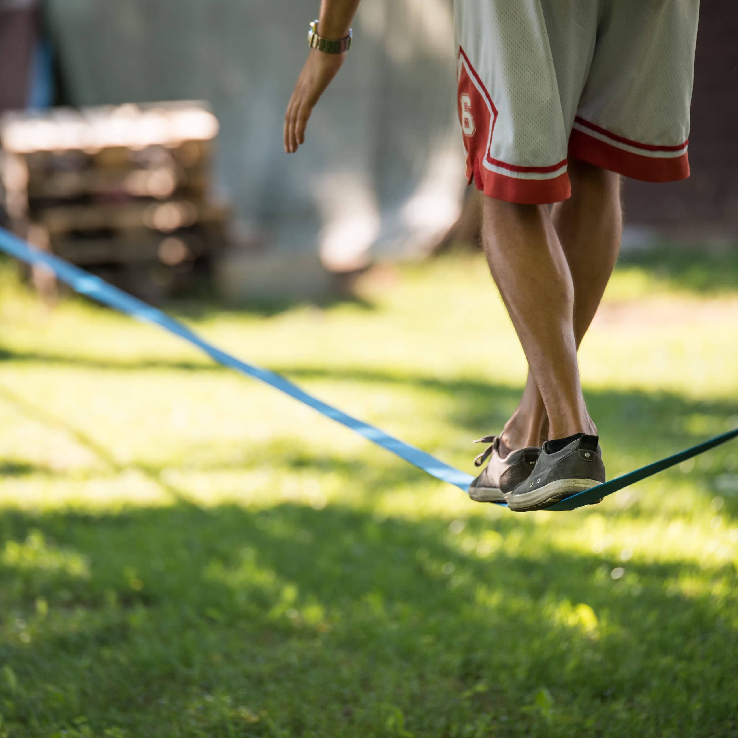 relaxdays-slackline-15-m-set-mit-ratsche-und-baumschutz-blau image 5