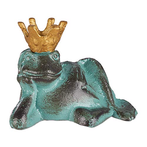 relaxdays-gartenfigur-froschk-nig-aus-gusseisen-gr-n-liegend-gr-e-m-8-x-15-x-5-5 image 8