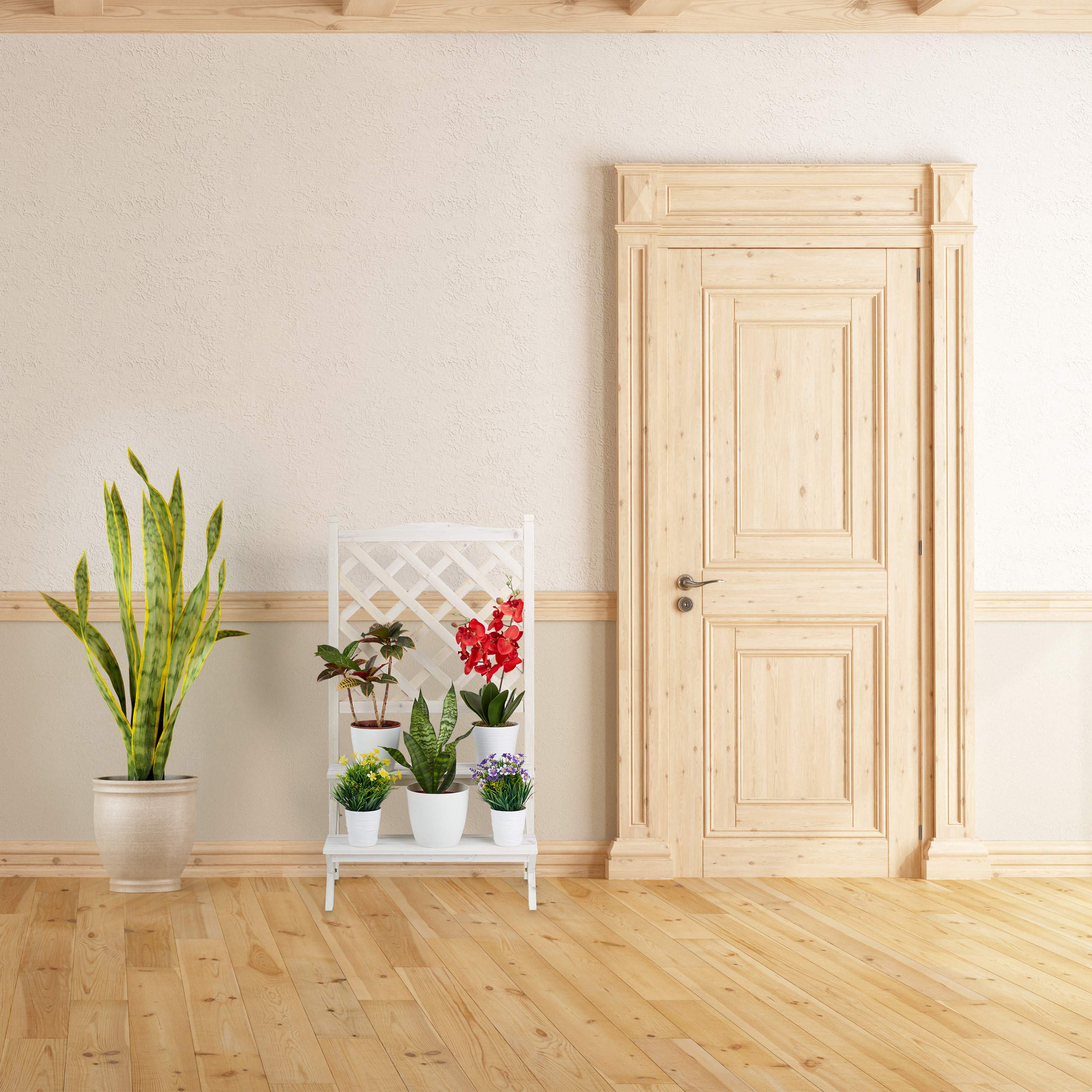 relaxdays-blumentreppe-mit-rankgitter-109x61x39-cm-blumenregal-2-stufen-wei-holz image 5