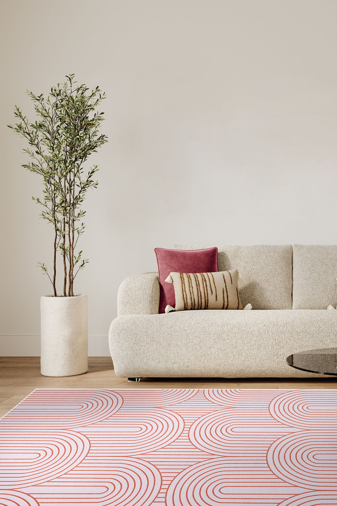 teppana-woge-rosa-waschbarer-indoor-teppich-geometrisch-splash image 4