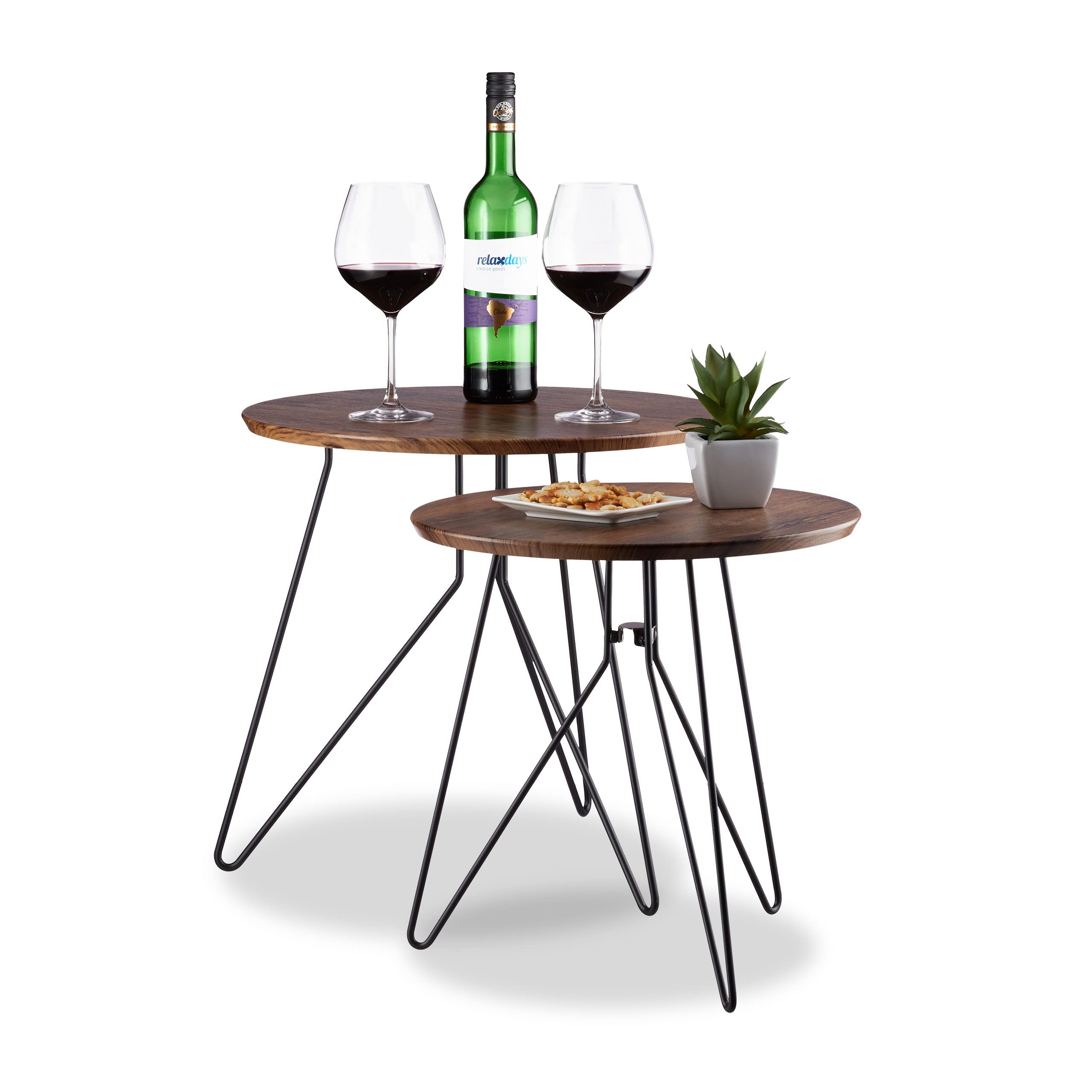 relaxdays-beistelltisch-2er-set-holz-48-40-cm-couchtisch-grau-matt-lackiert image 8