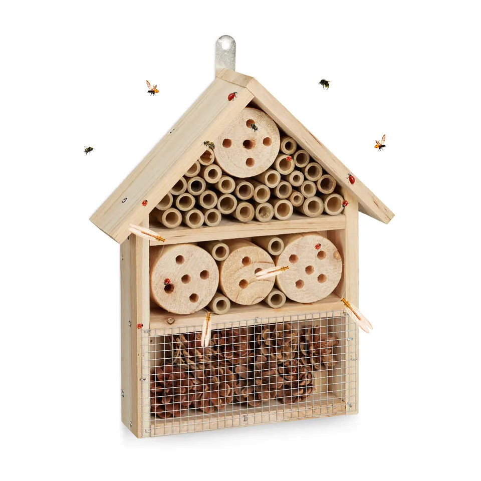 relaxdays-insektenhotel-bausatz-insektenhaus-3-kammern-33-x-24-5-x-7-cm-natur image 1