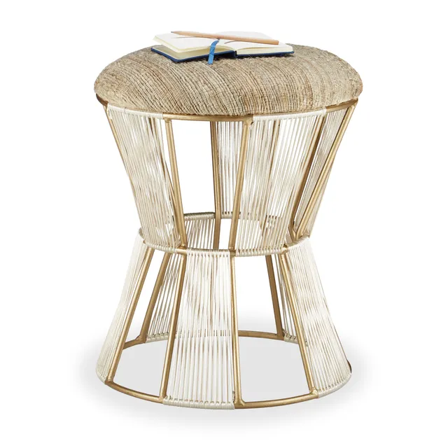 relaxdays-hocker-metall-rund-mit-polster-50-cm-hoch-mehrfarbig image 1