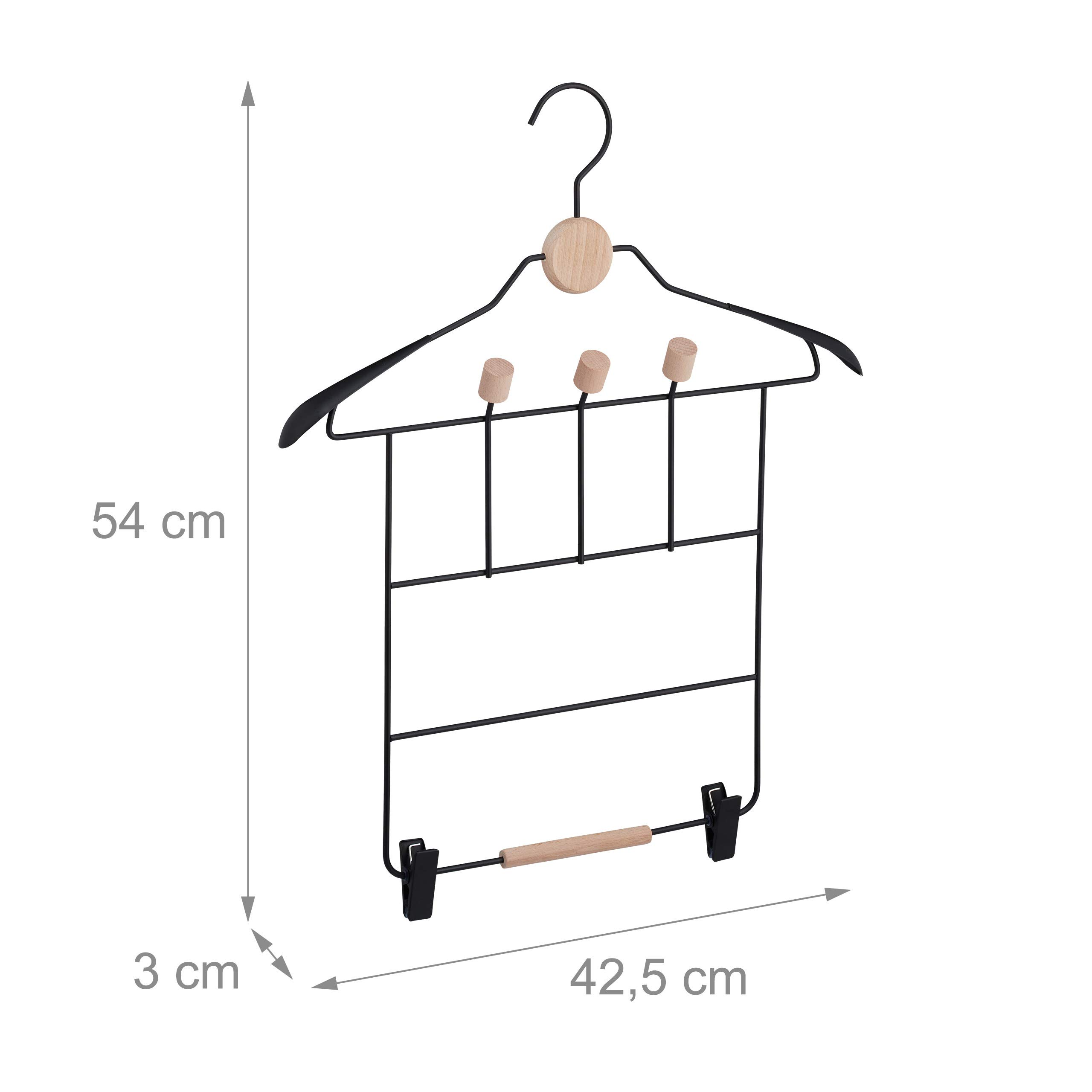 relaxdays-kleiderb-gel-mit-klammer-und-haken-metall-holz-42-5-cm-schwarz image 4