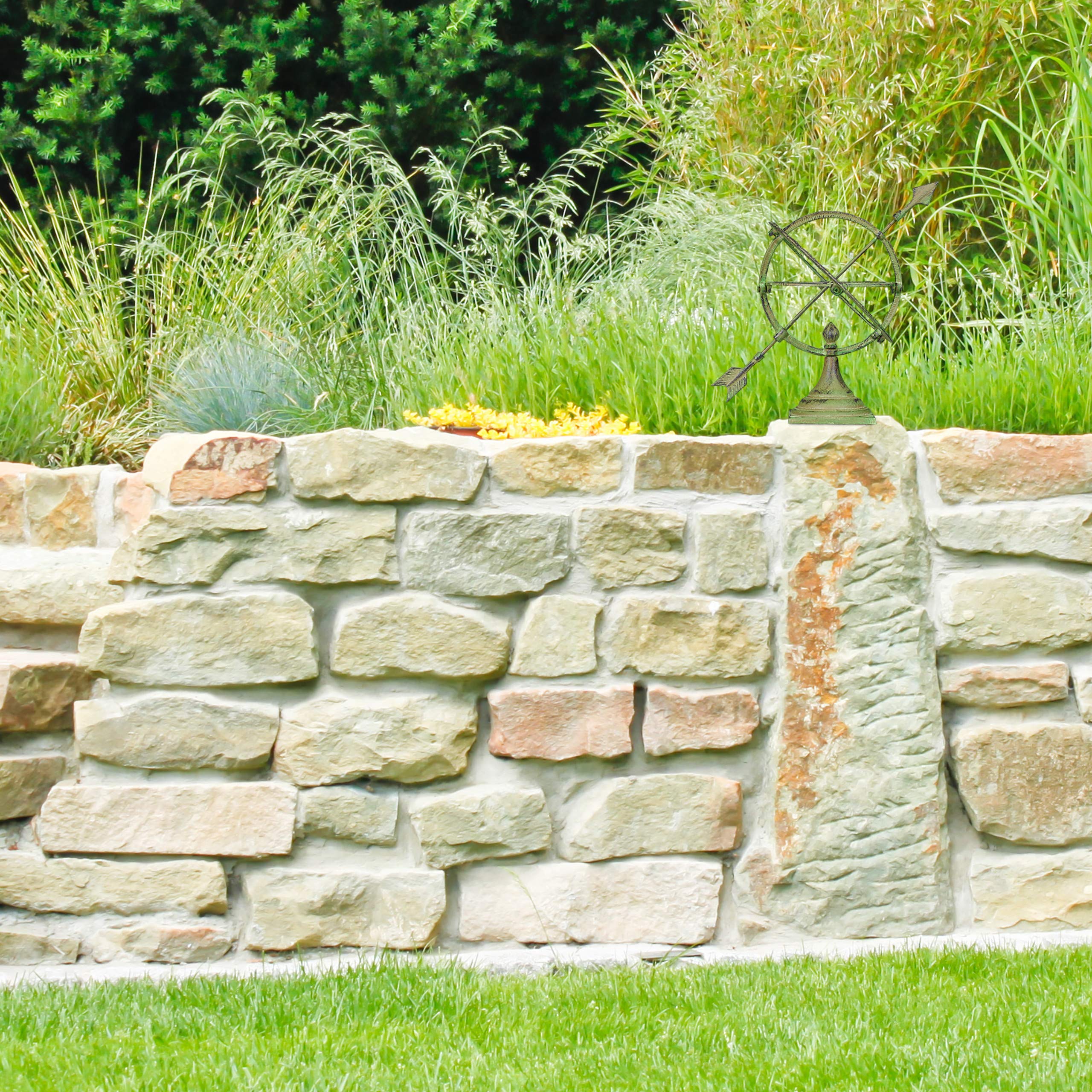 relaxdays-sonnenuhr-garten-antik-gusseisen-30-cm-edelrost-gr-n image 5