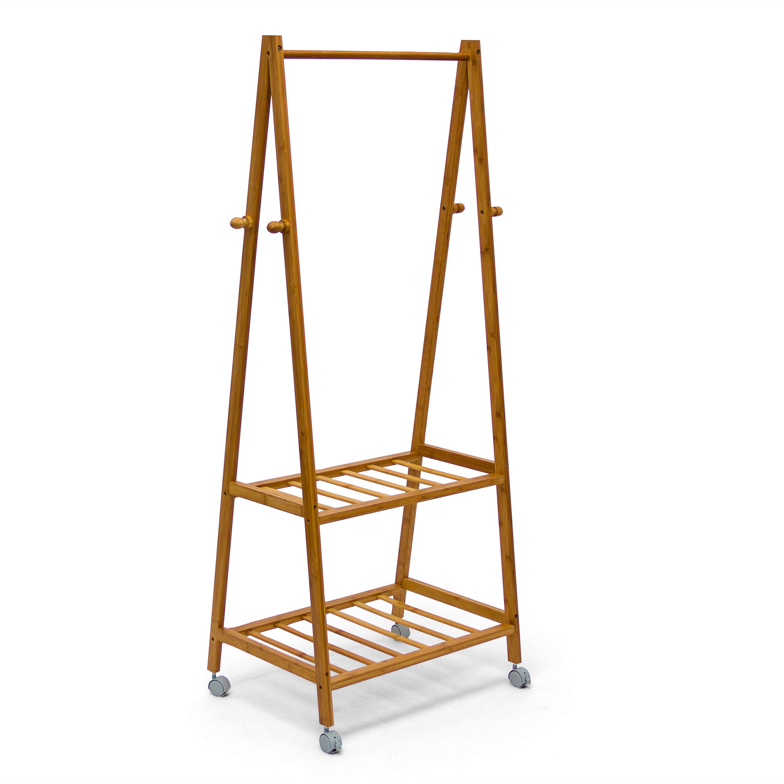 relaxdays-kleiderst-nder-bambus-154x73-5x45-cm-rollbar-mit-2-ablagen-natur image 3