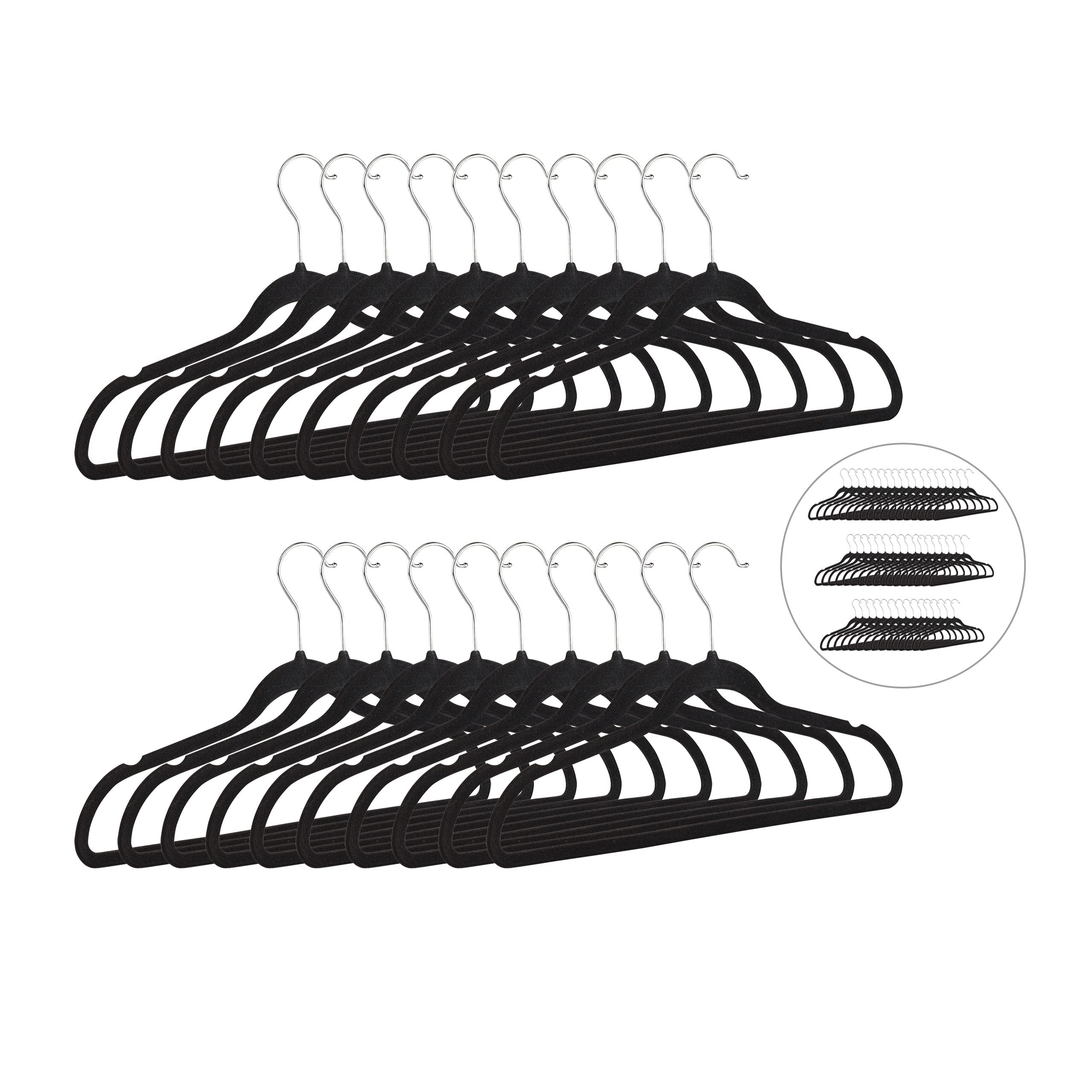 relaxdays-kleiderb-gel-samt-20er-set-schwarz-rutschfest-44-cm image 1