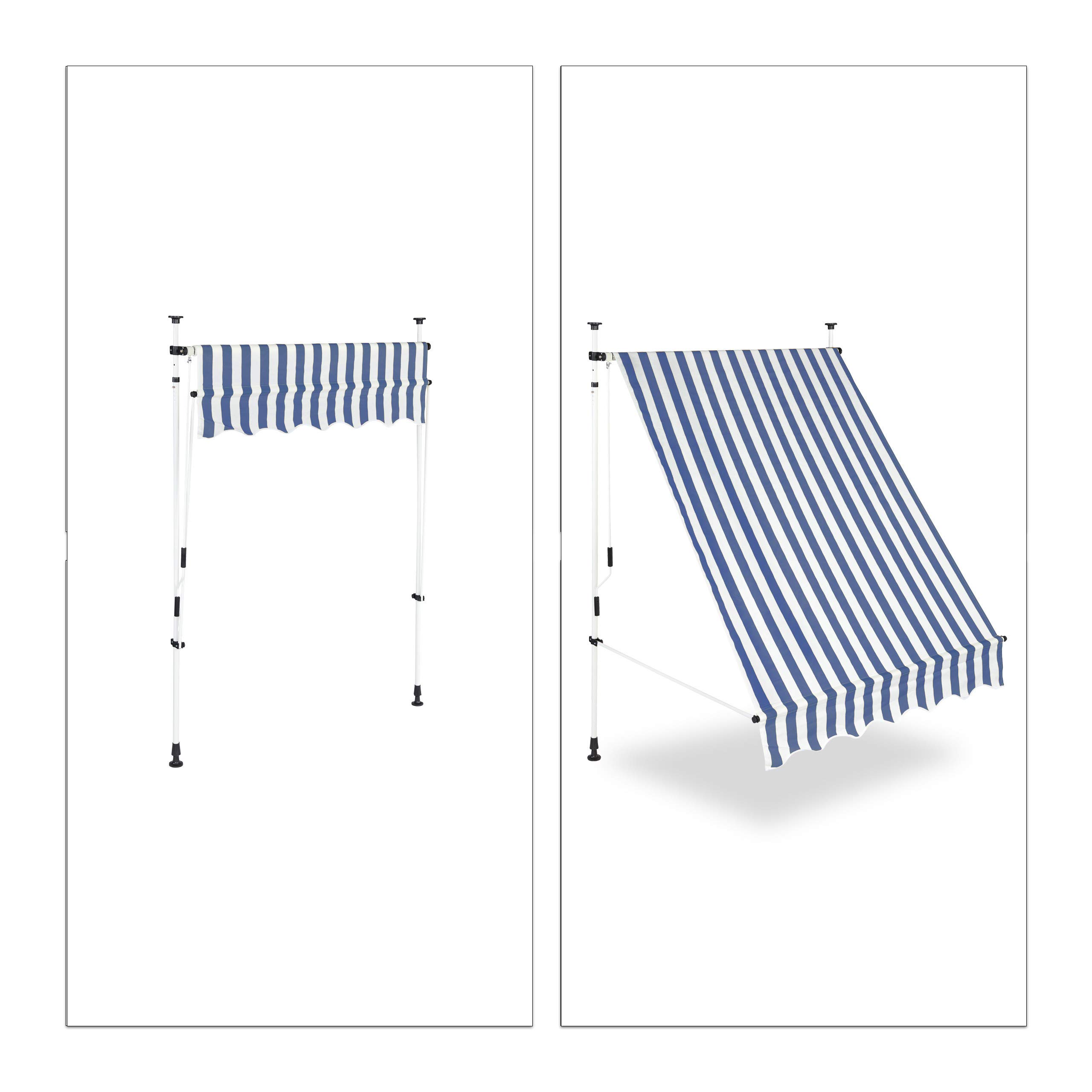 relaxdays-klemmmarkise-150-cm-breit-balkon-sonnenschutz-blau-gestreift-ohne-bohr image 5