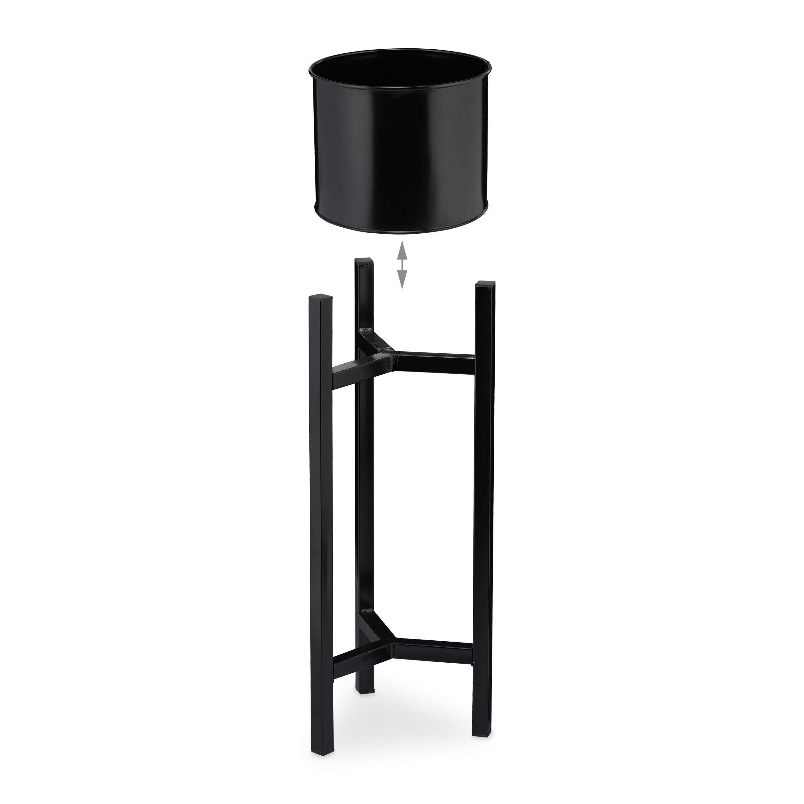 relaxdays-blumentopf-st-nder-mit-topf-metall-pflanzenst-nder-60-x-21-5-cm-schwar image 6