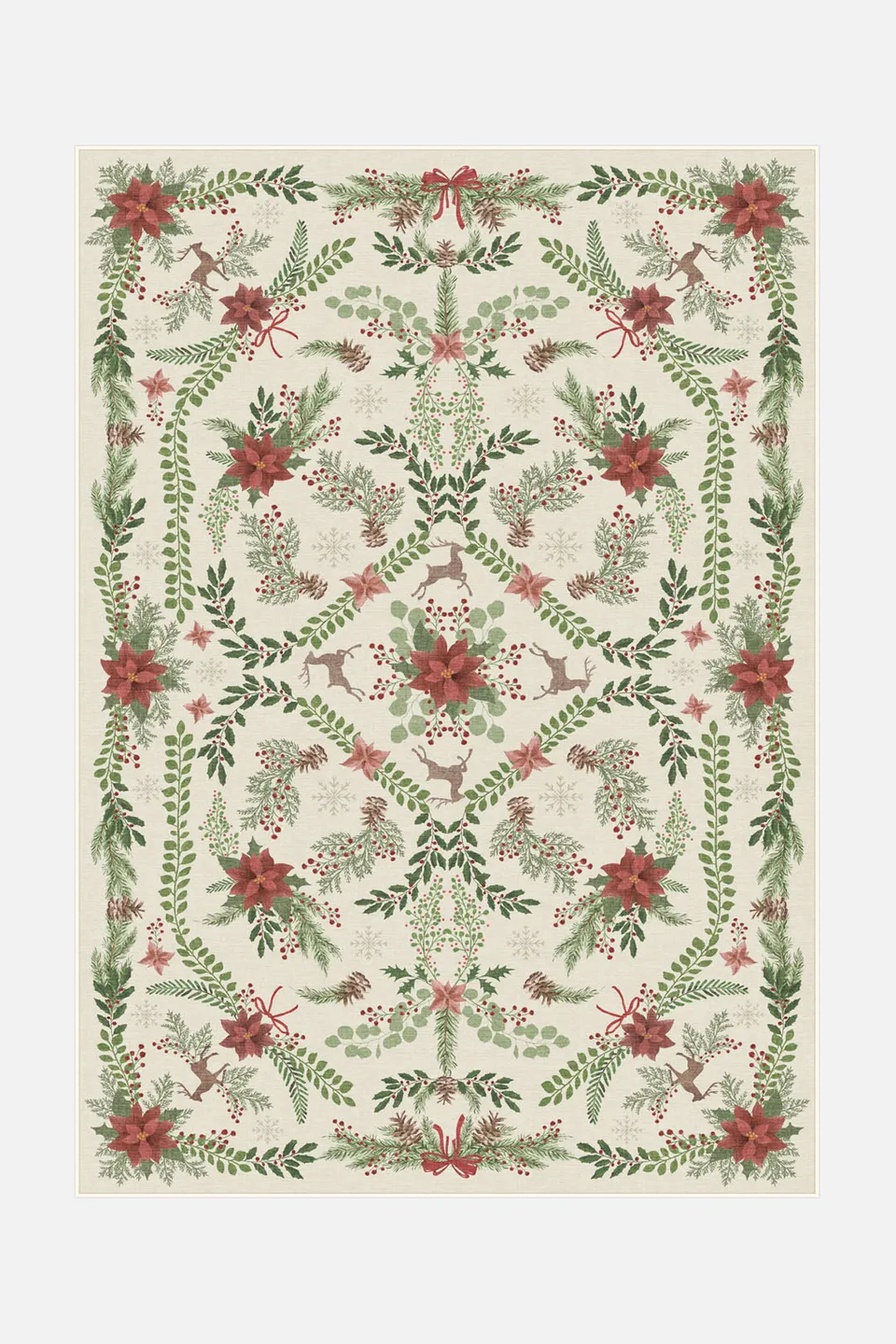 teppana-weihnachtsstern-creme-teppich-waschbar image 1