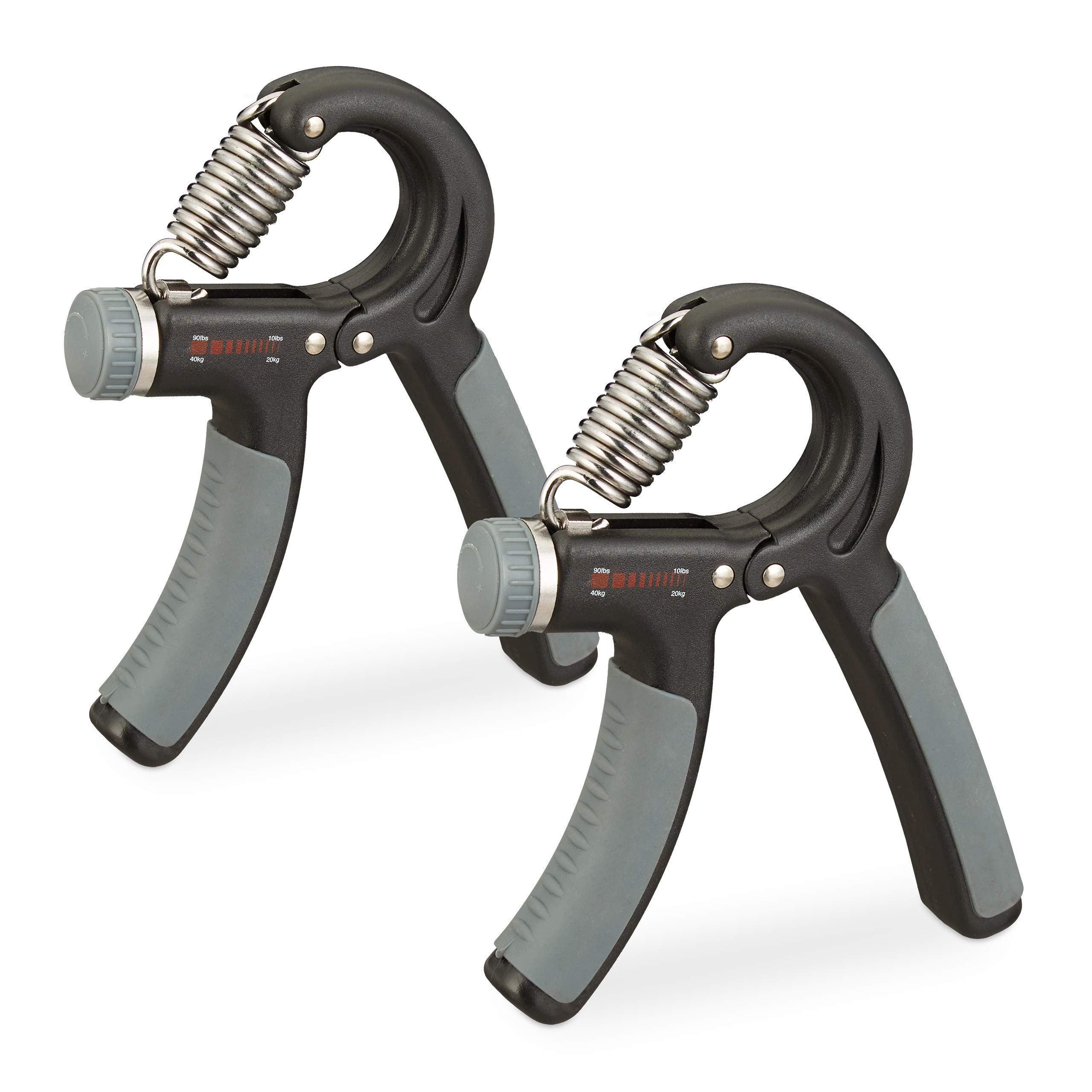 relaxdays-handtrainer-2er-set-einstellbar-20-40-kg-rutschfest-schwarz image 1