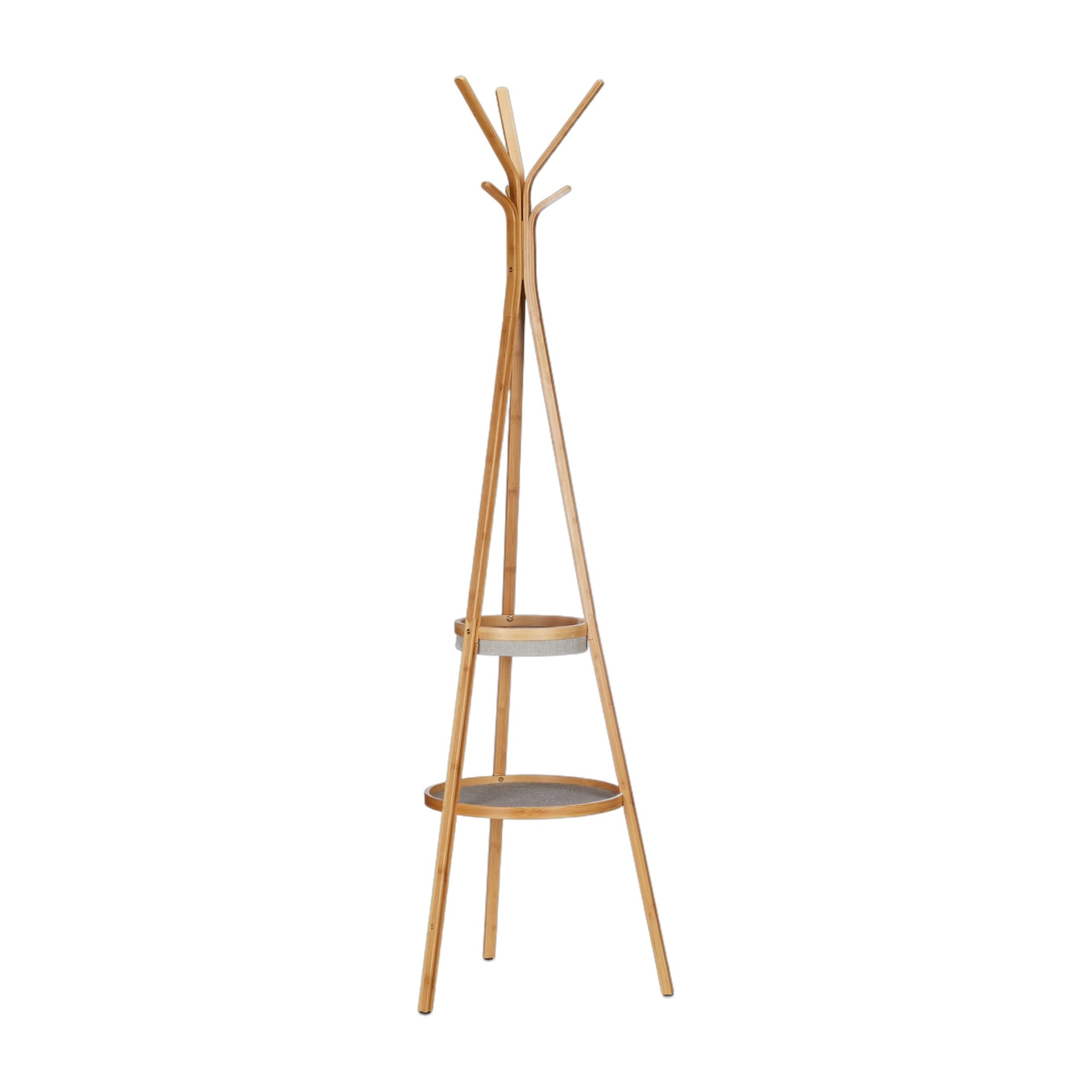 relaxdays-garderobe-bambus-mit-ablage-natur-kleiderst-nder-171-cm image 7