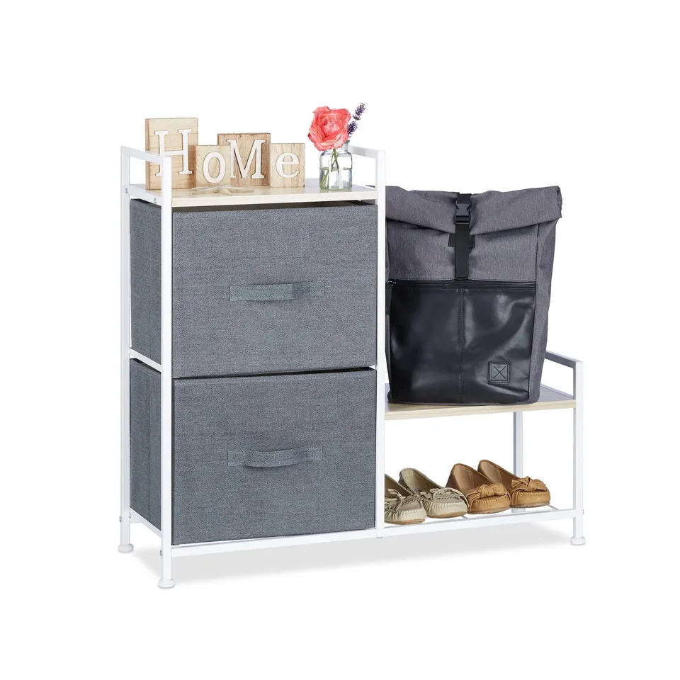relaxdays-regalsystem-mit-2-stoff-schubladen-76-x-84-x-29-cm-grau image 1