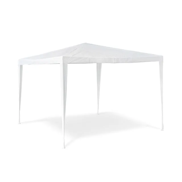 relaxdays-pavillon-zelt-3x3-m-pe-dach-stahlgestell-wei image 1