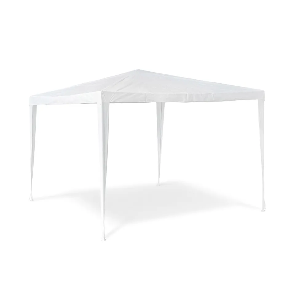 relaxdays-pavillon-zelt-3x3-m-pe-dach-stahlgestell-wei image 1