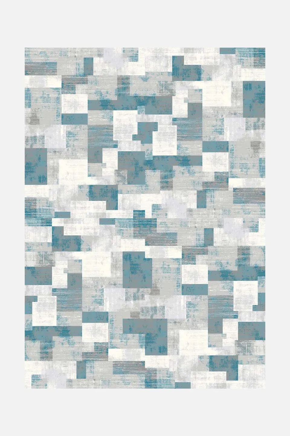teppana-topas-quadrat-teppich-waschbarer-indoor-teppich-blau-grau-geometrisch image 1