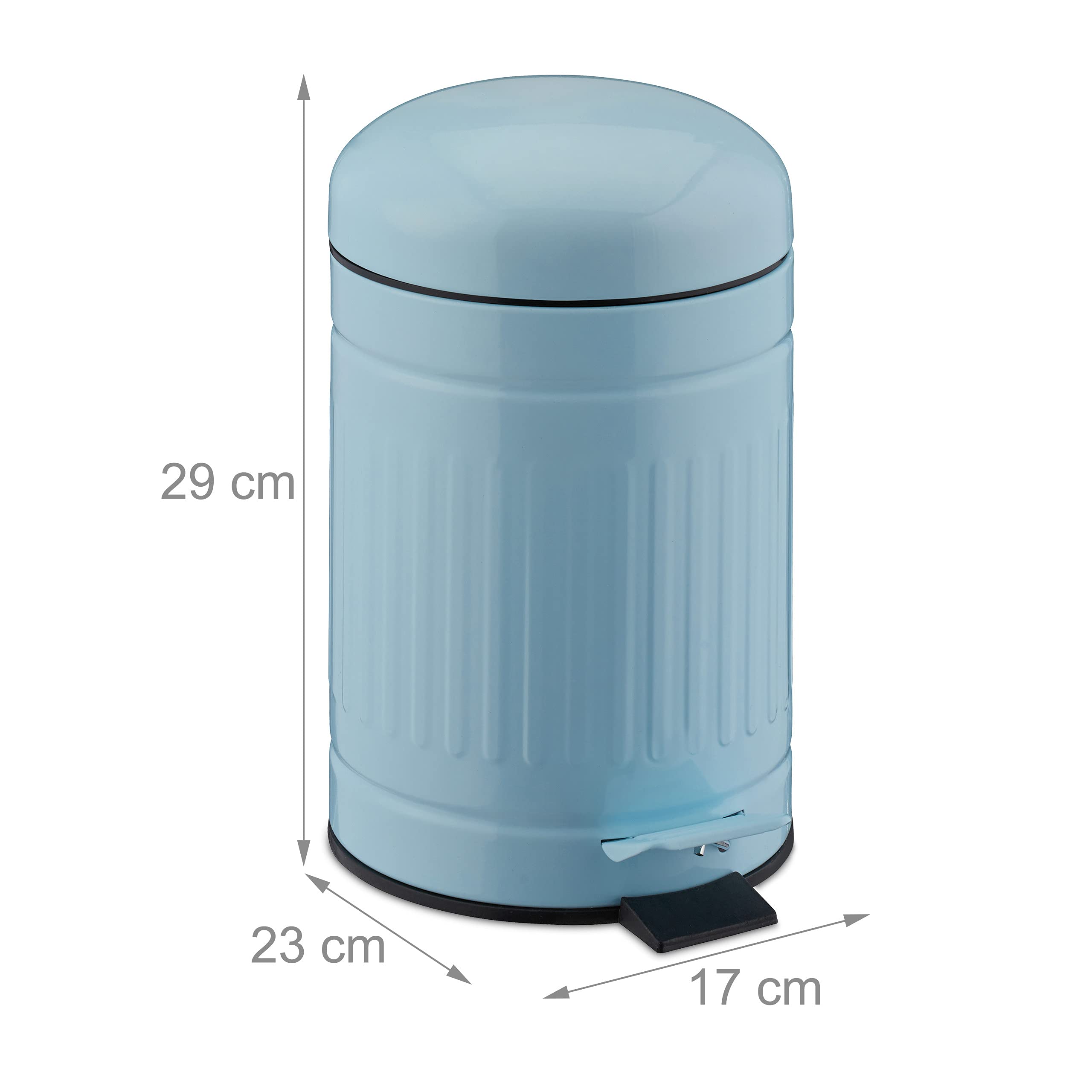 relaxdays-treteimer-3-l-metall-blau-mit-absenkautomatik image 4