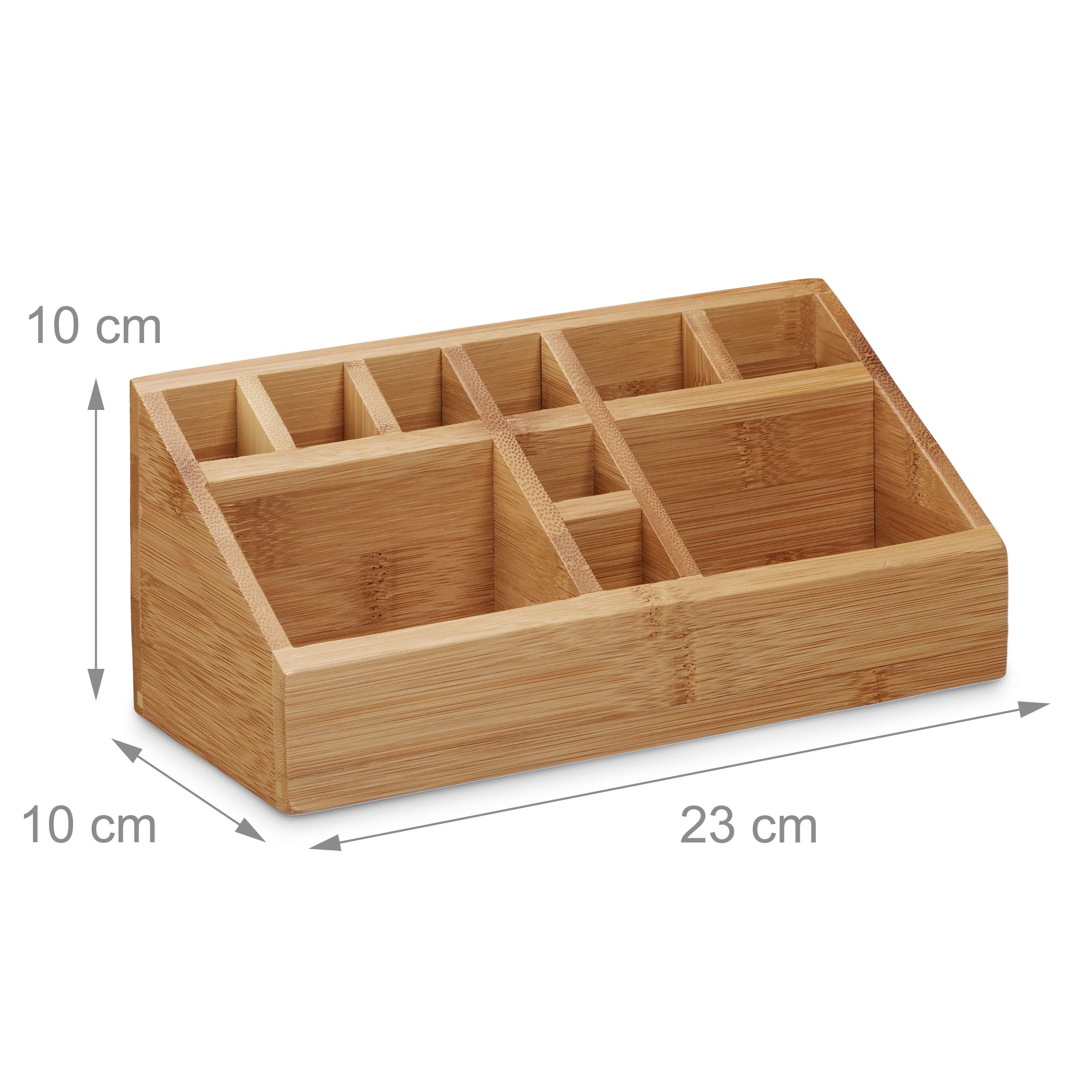 relaxdays-schreibtischorganizer-bambus-10-f-cher-23x10x10-cm-natur image 3