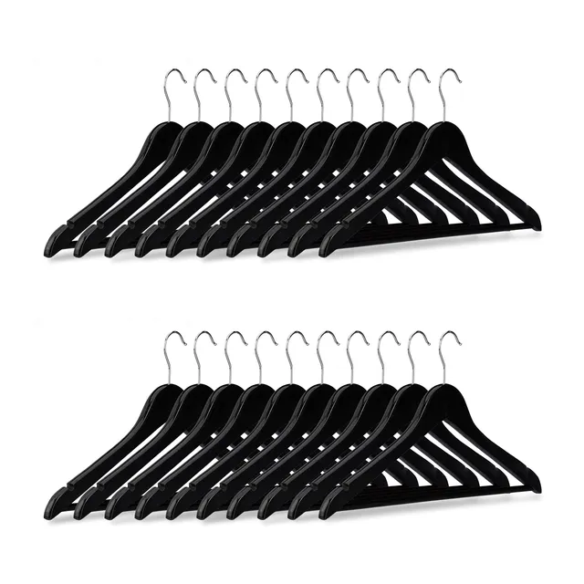 relaxdays-kleiderb-gel-holz-set-20er-pack-schwarz-mit-hosensteg image 1