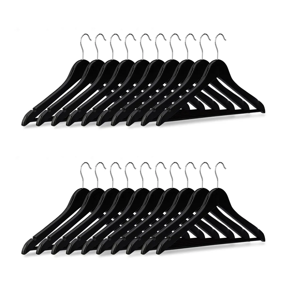 relaxdays-kleiderb-gel-holz-set-20er-pack-schwarz-mit-hosensteg image 1