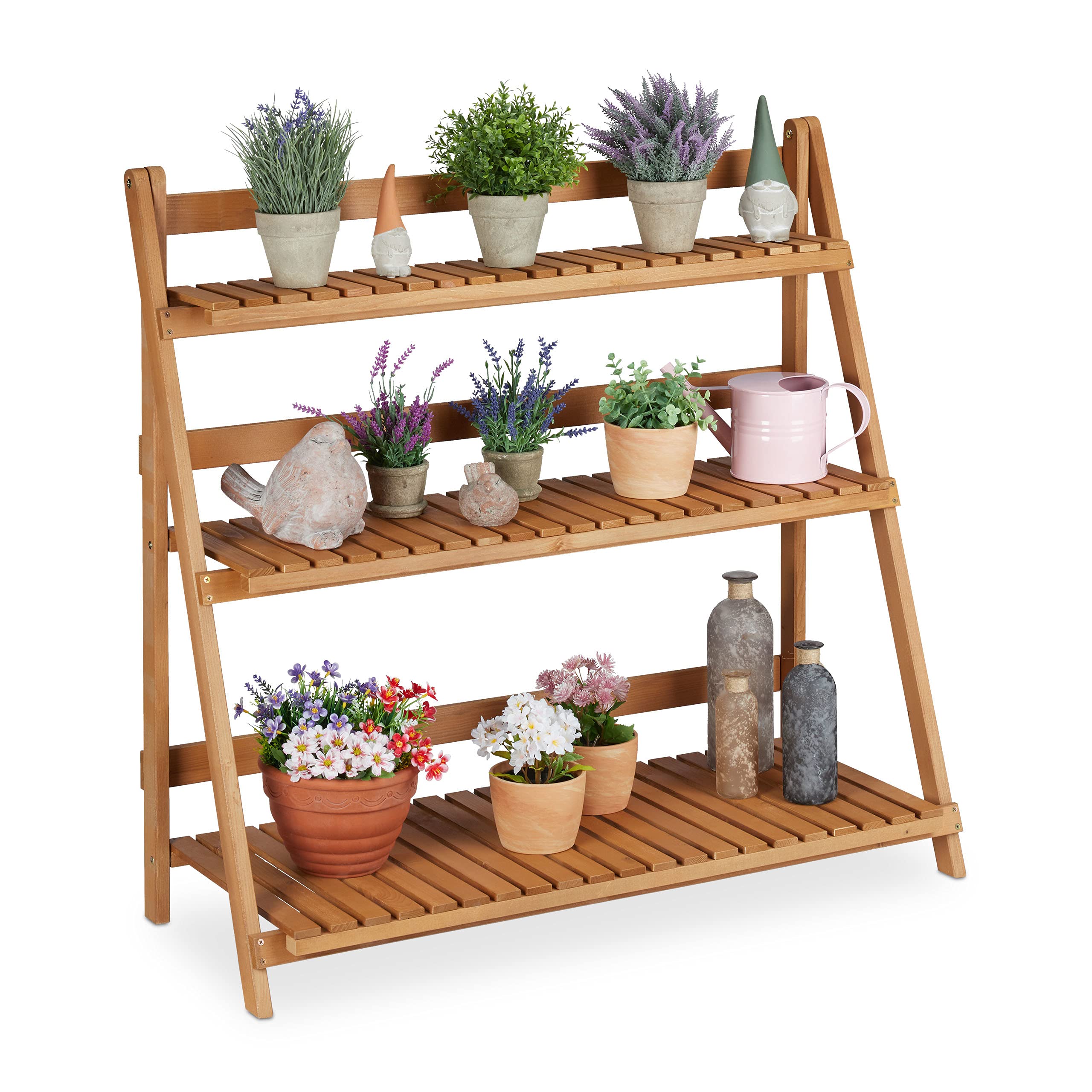 relaxdays-blumentreppe-holz-klappbar-3-ebenen-95x100x40-cm-braun image 1