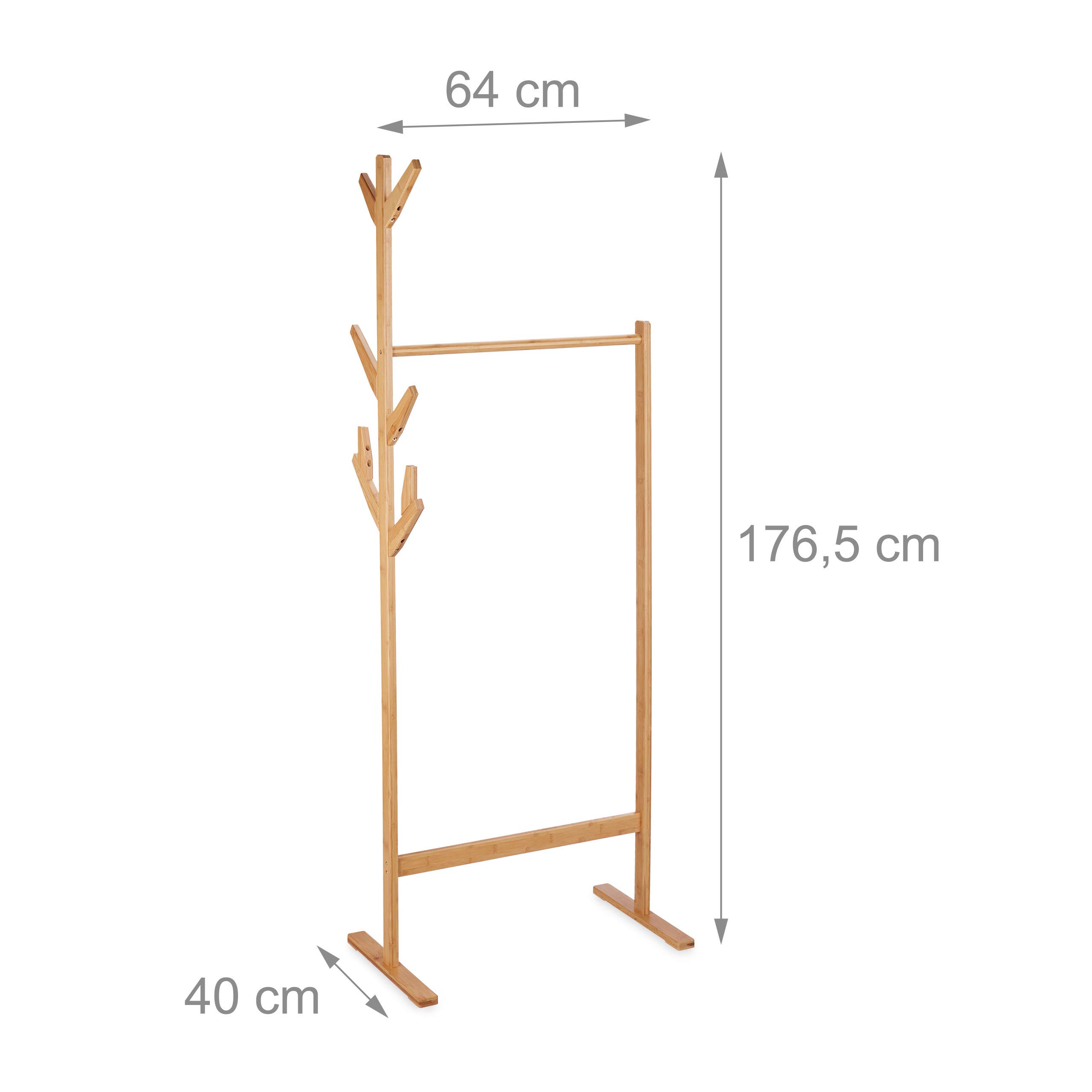 relaxdays-kleiderst-nder-bambus-baum-176-5-cm-stange-6-haken image 4