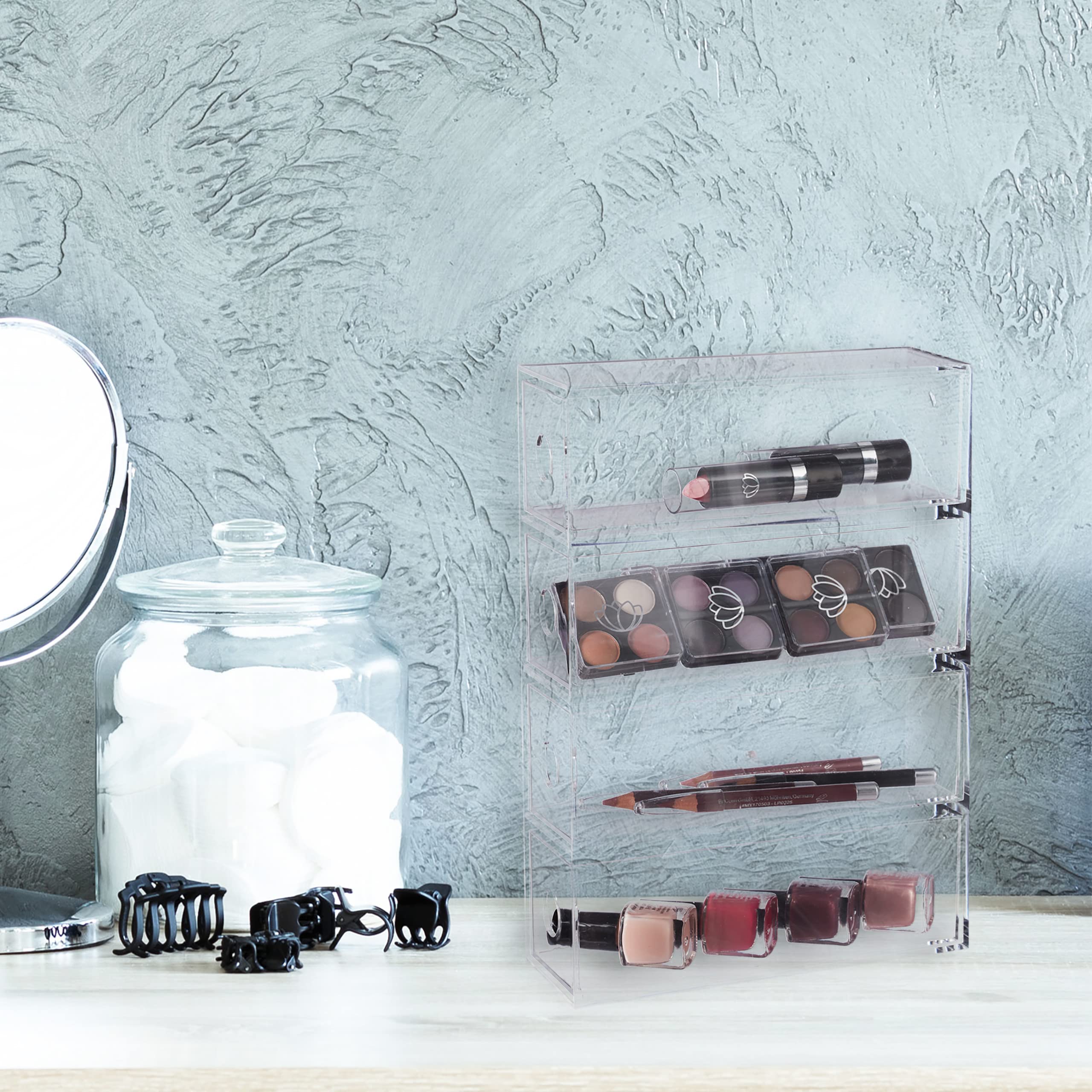 relaxdays-make-up-organizer-acryl-transparent-4-schubladen image 6