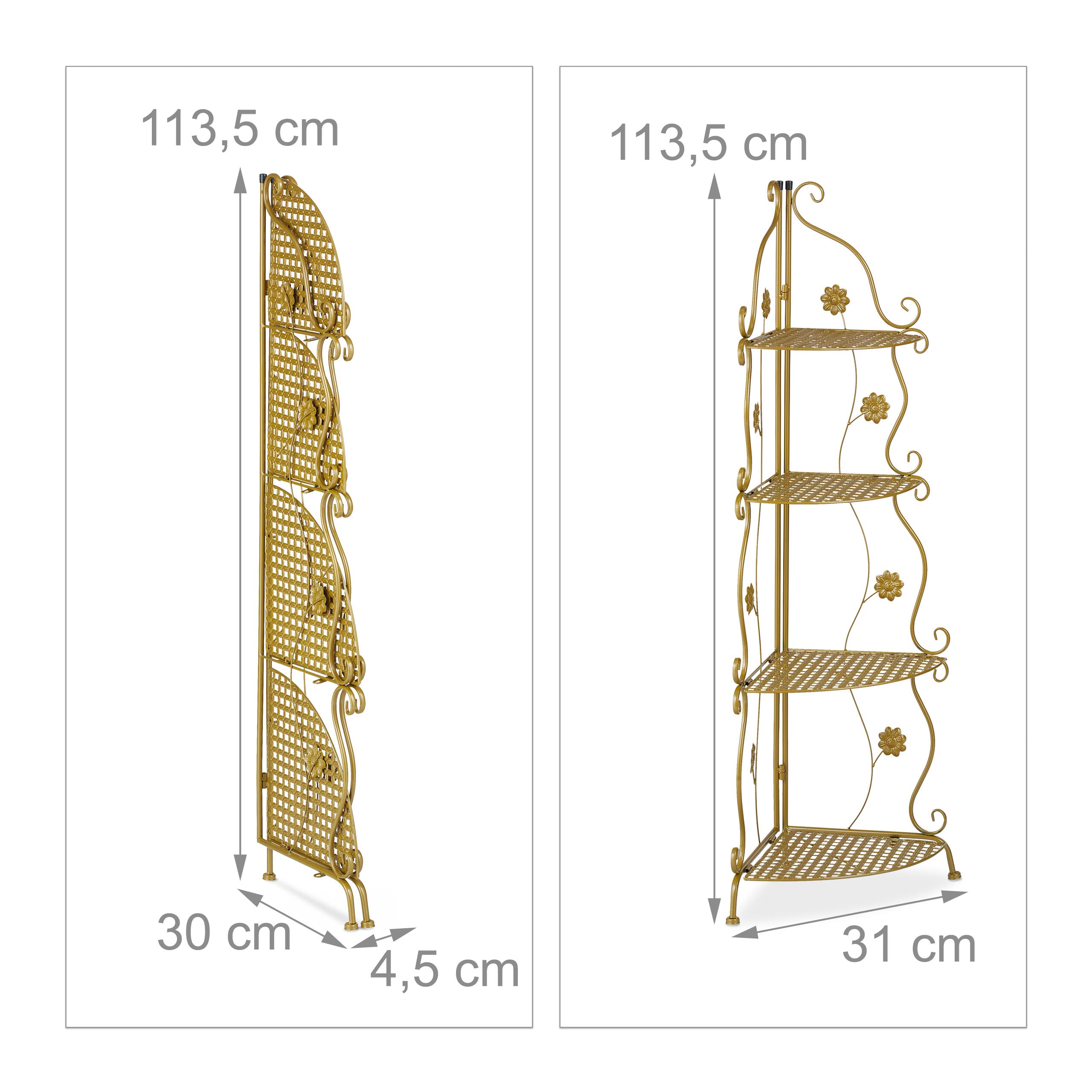 relaxdays-blumenregal-metall-4-stufig-gold-eckregal-113-5x31x31-cm-klappbar image 4