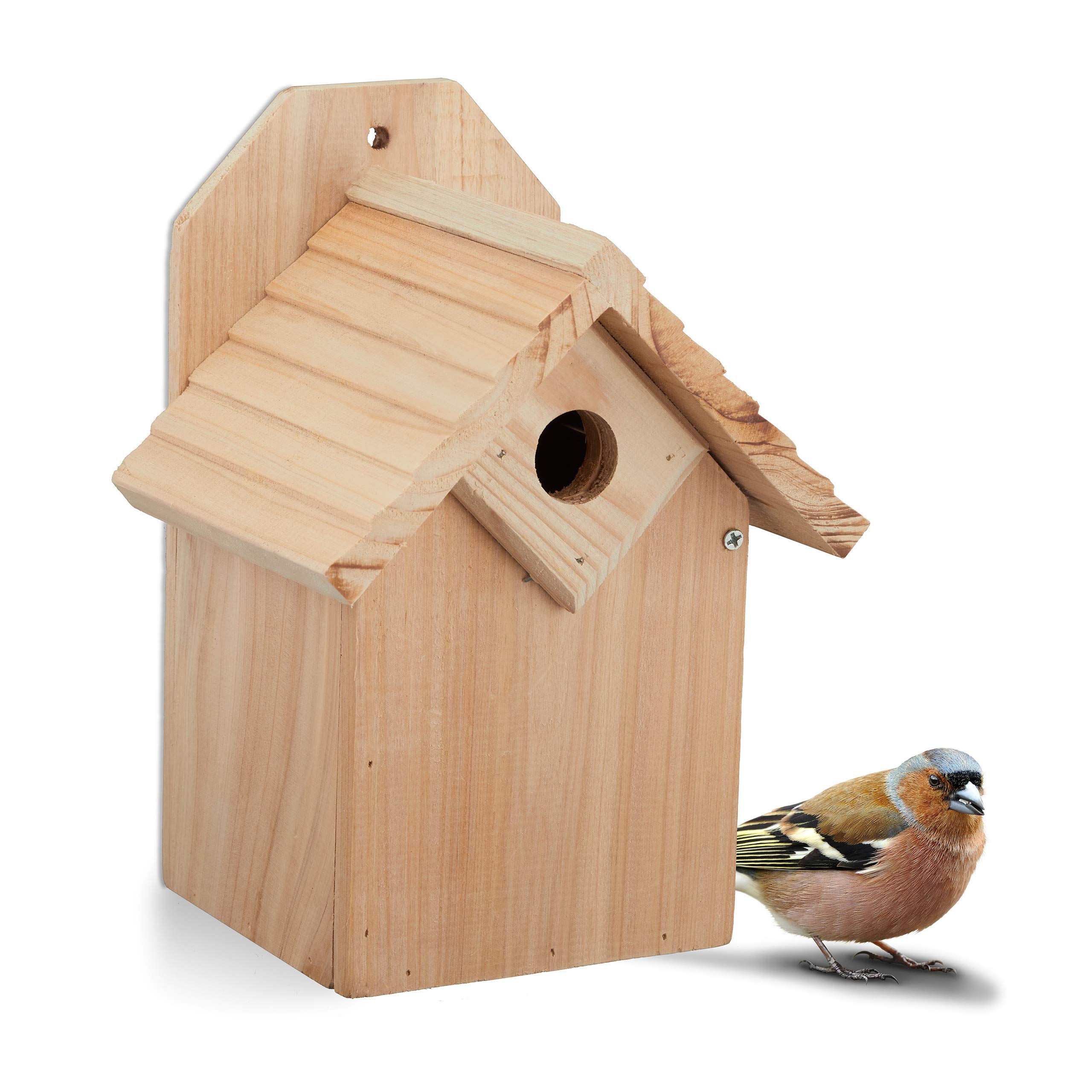 relaxdays-nistkasten-f-r-v-gel-28-mm-vogelhaus-aus-naturholz-zum-aufh-ngen image 1