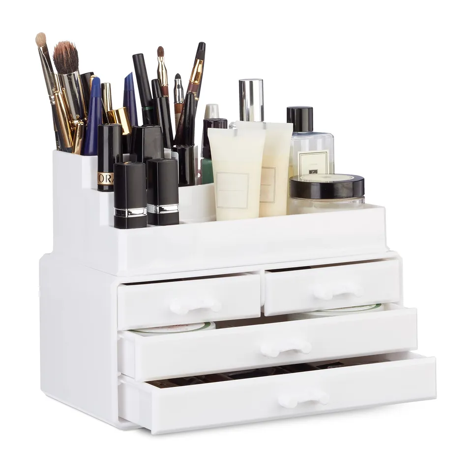 relaxdays-make-up-organizer-acryl-4-schubladen-19x23-5x14-cm image 1