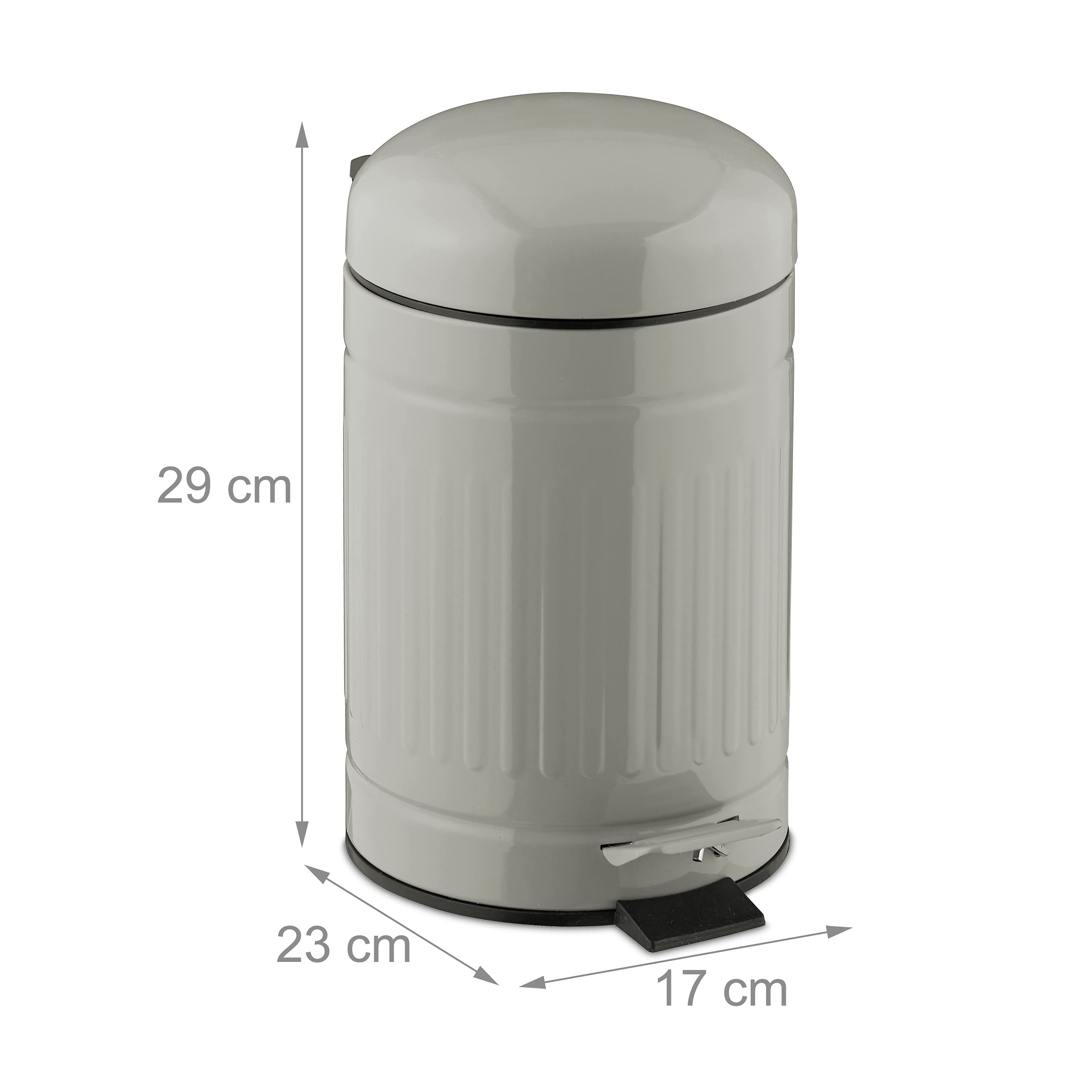 relaxdays-kosmetikeimer-3-liter-metall-treteimer-hellgrau image 4