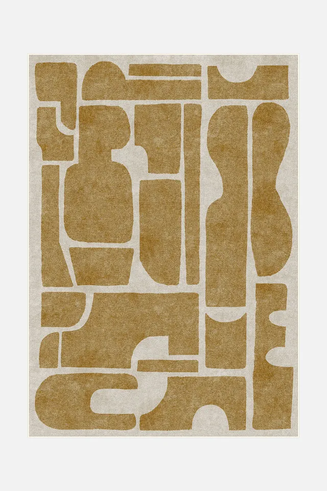teppana-tilda-senfgelb-teppich-waschbar image 1