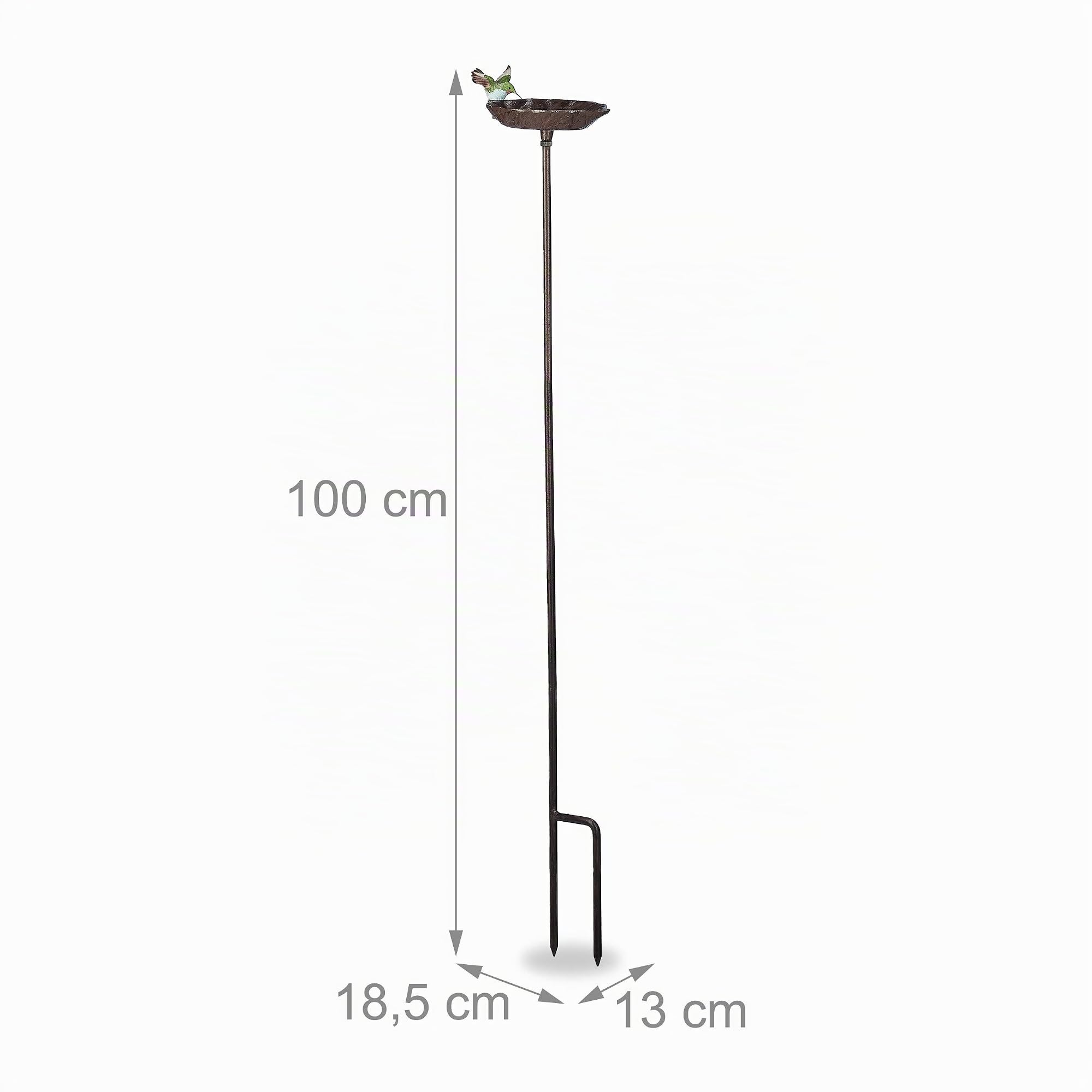 relaxdays-vogeltr-nke-gusseisen-zum-stecken-100-cm-braun-mit-kolibri image 4