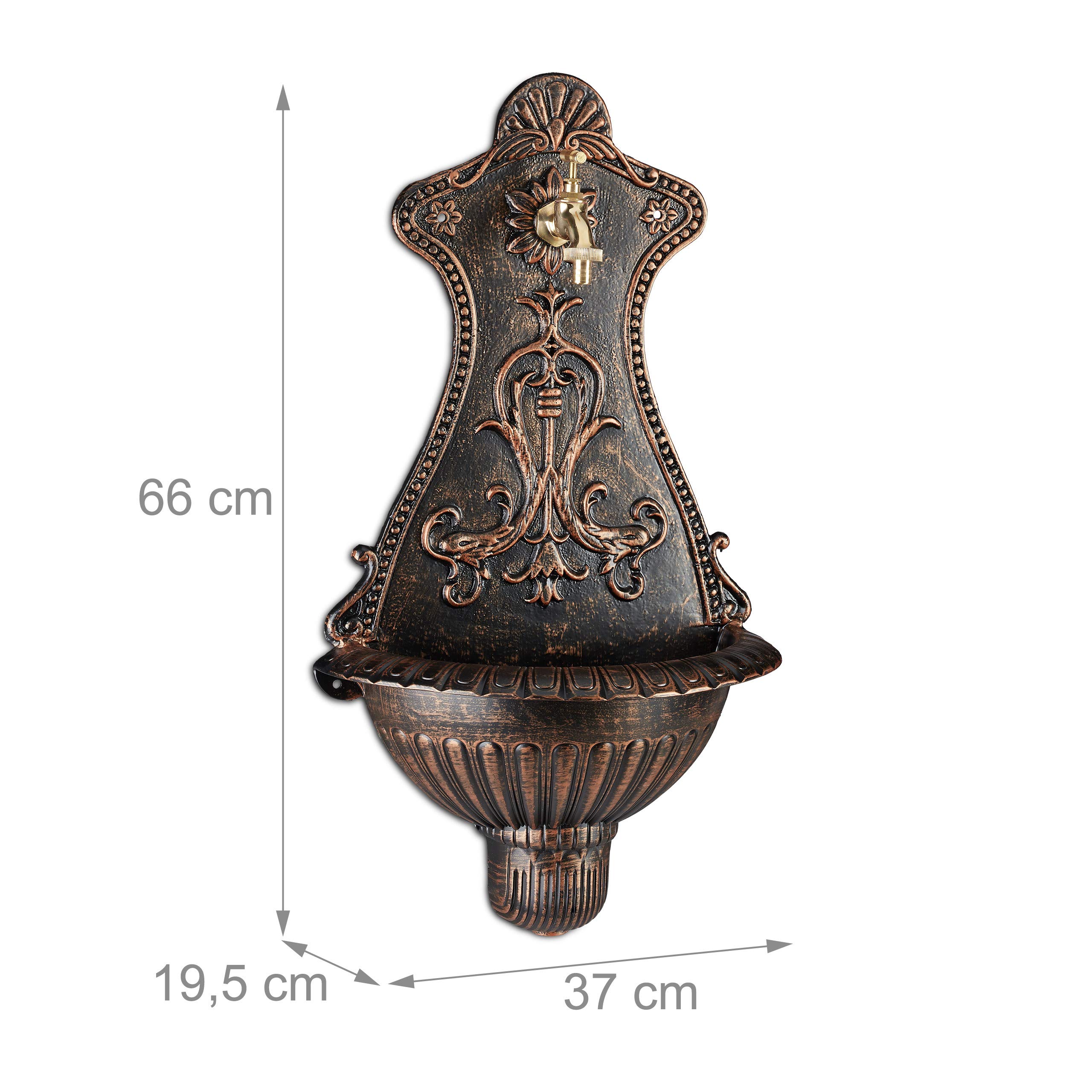 relaxdays-wandbrunnen-nostalgie-waschbecken-bronze-66-x-37-x-19-5-cm image 4