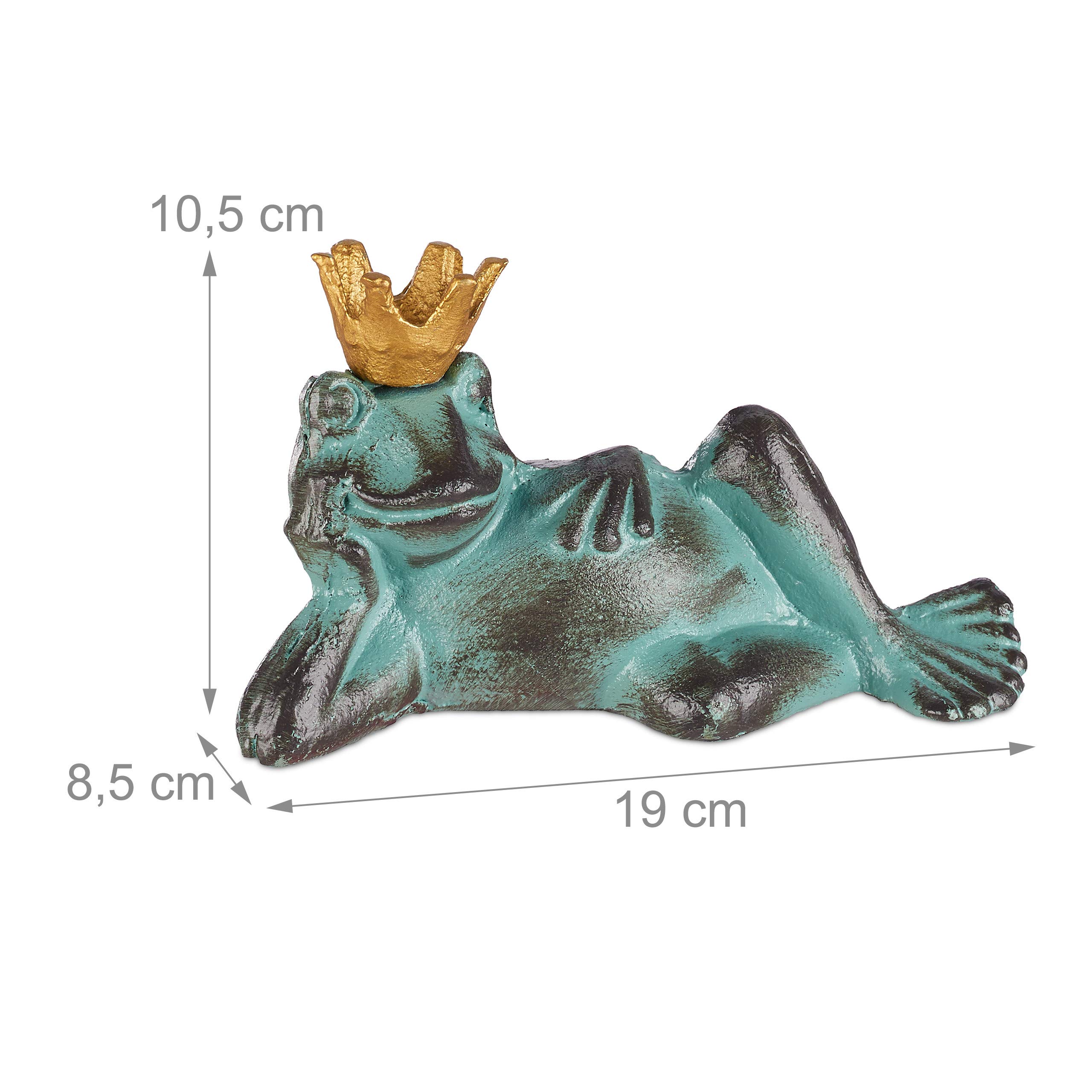relaxdays-gartenfigur-froschk-nig-gusseisen-gr-e-l-gr-n-liegend image 4