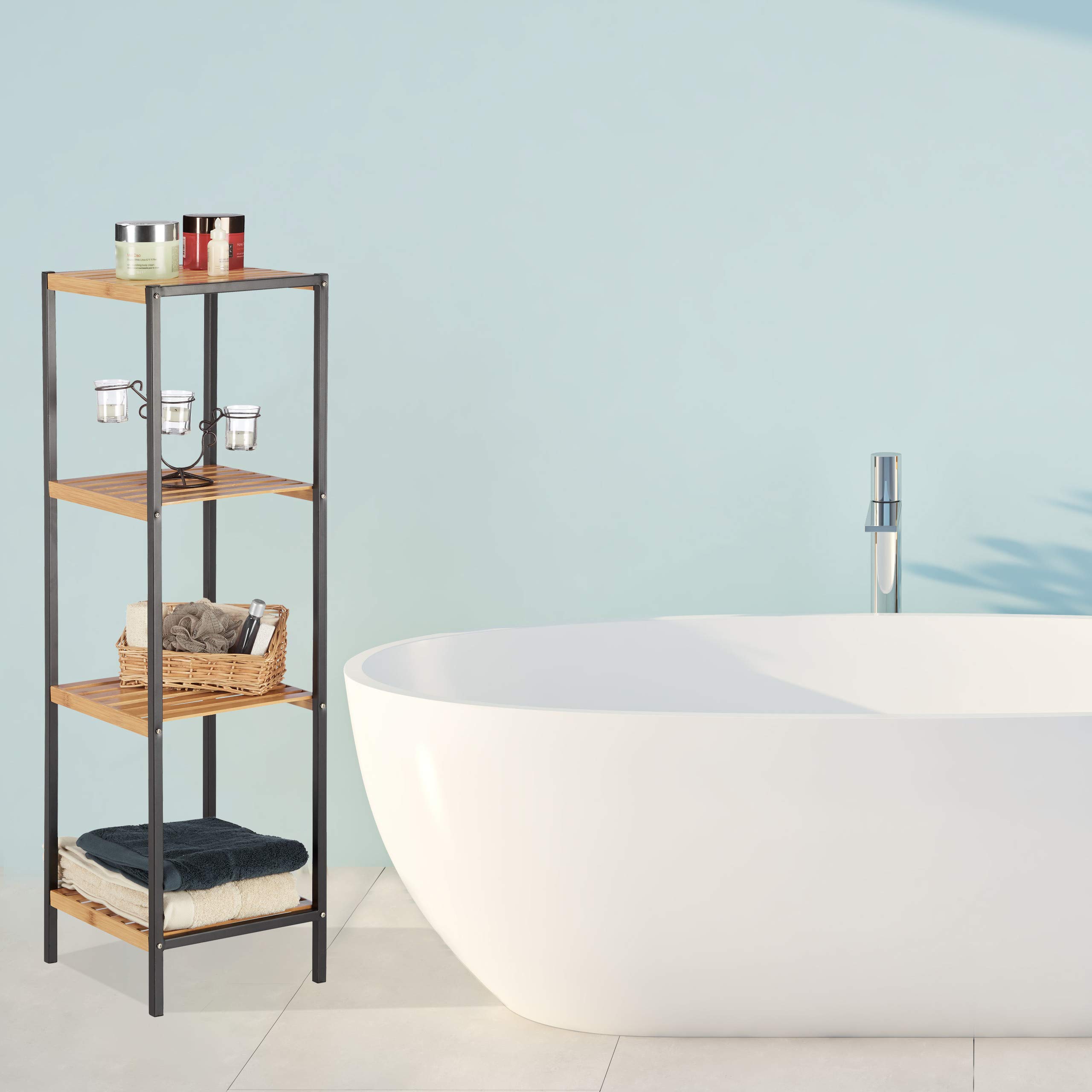 relaxdays-regal-bambus-4-ablagen-natur image 4