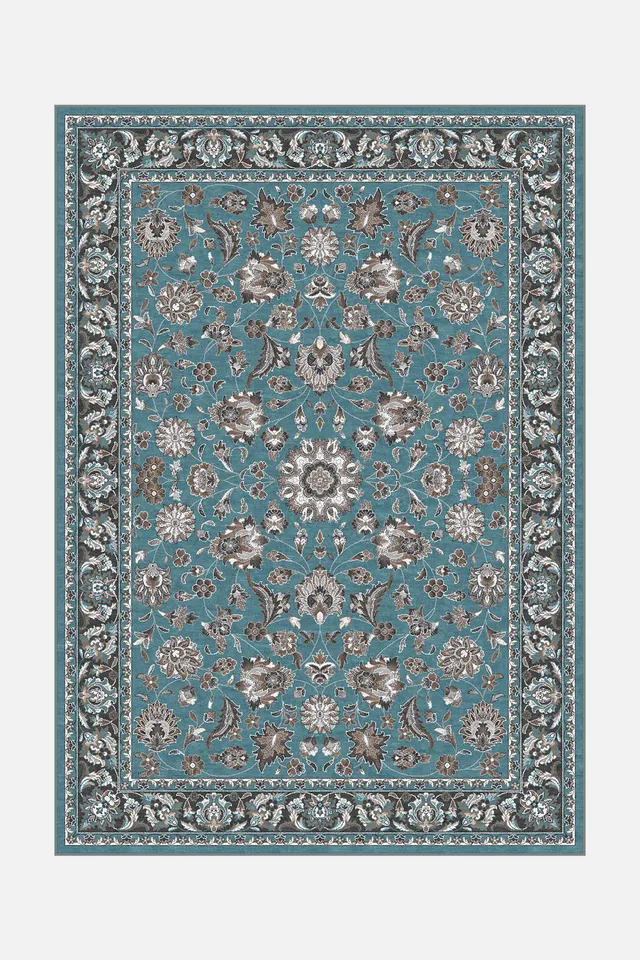 teppana-lilia-petrol-waschbarer-teppich image 1