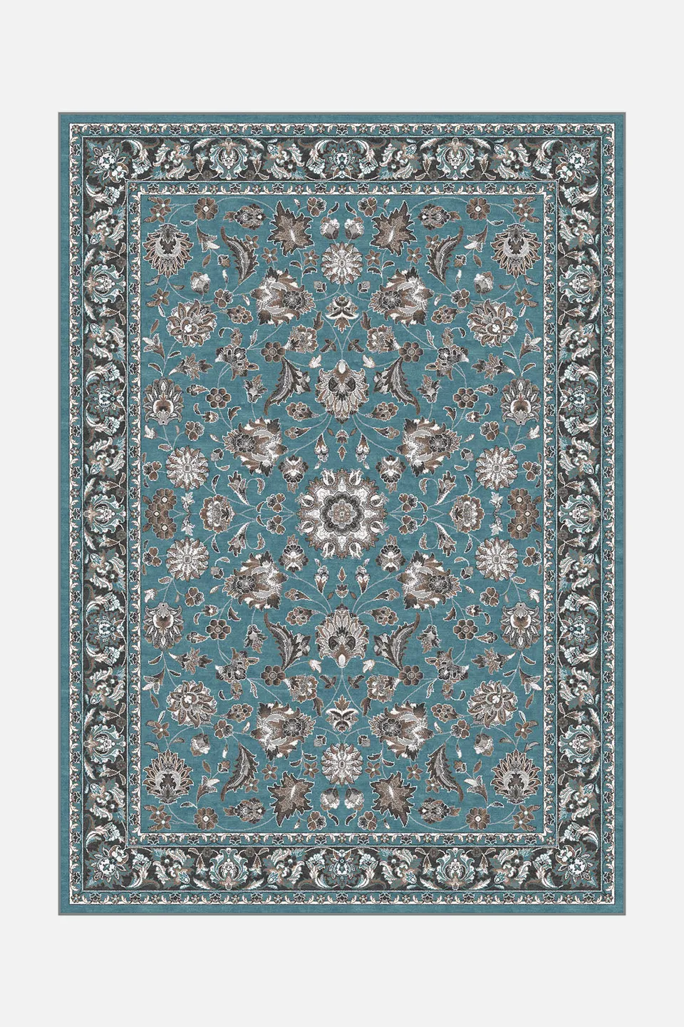 teppana-lilia-petrol-waschbarer-teppich image 1