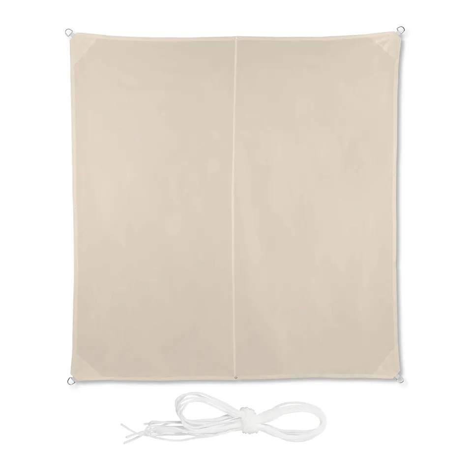 relaxdays-sonnensegel-quadratisch-3x3-m-beige-wasserabweisend image 1