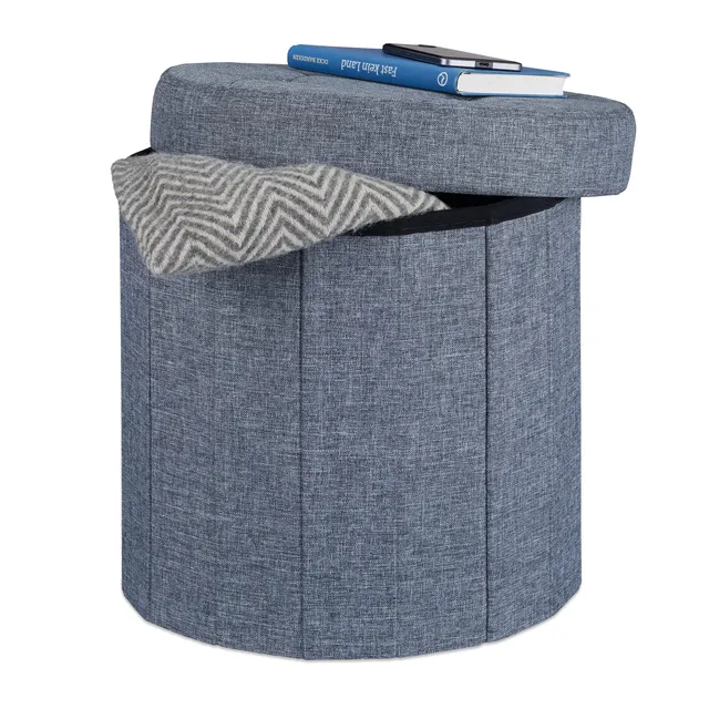 relaxdays-sitzhocker-mit-stauraum-gr-e-m-38-x-38-x-38-cm-dunkelgrau-faltbar-bis- image 1