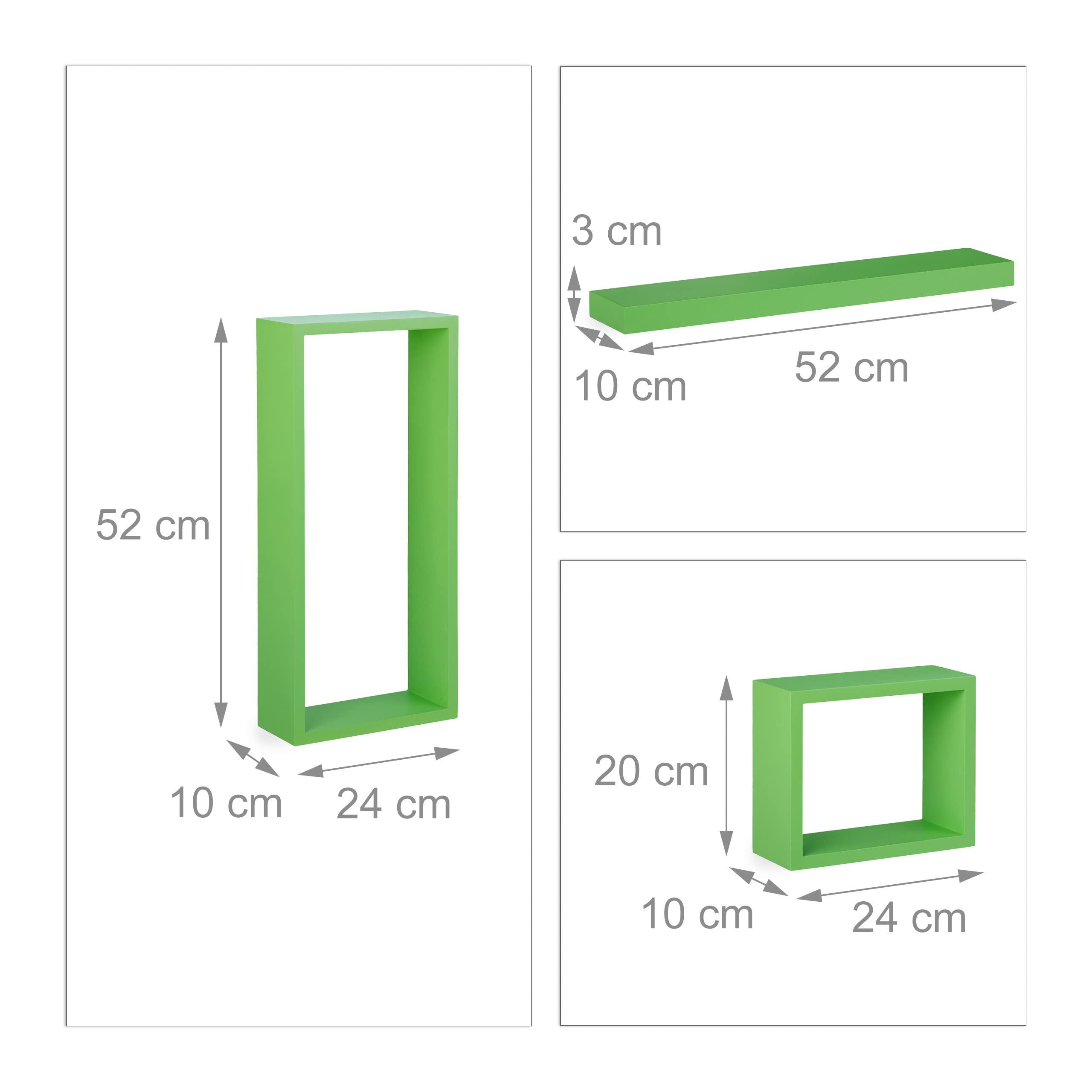 relaxdays-wandregal-4er-set-cube-gr-n-mdf image 3