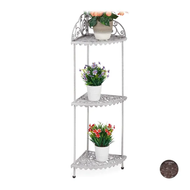 relaxdays-eckregal-106x42x31-cm-wei-3-ablagen-gusseisen-vintage-antik image 1