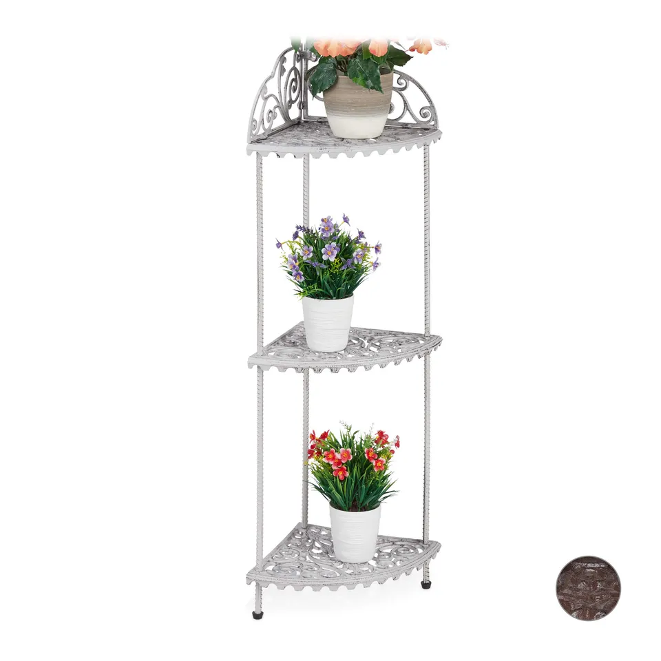 relaxdays-eckregal-106x42x31-cm-wei-3-ablagen-gusseisen-vintage-antik image 1
